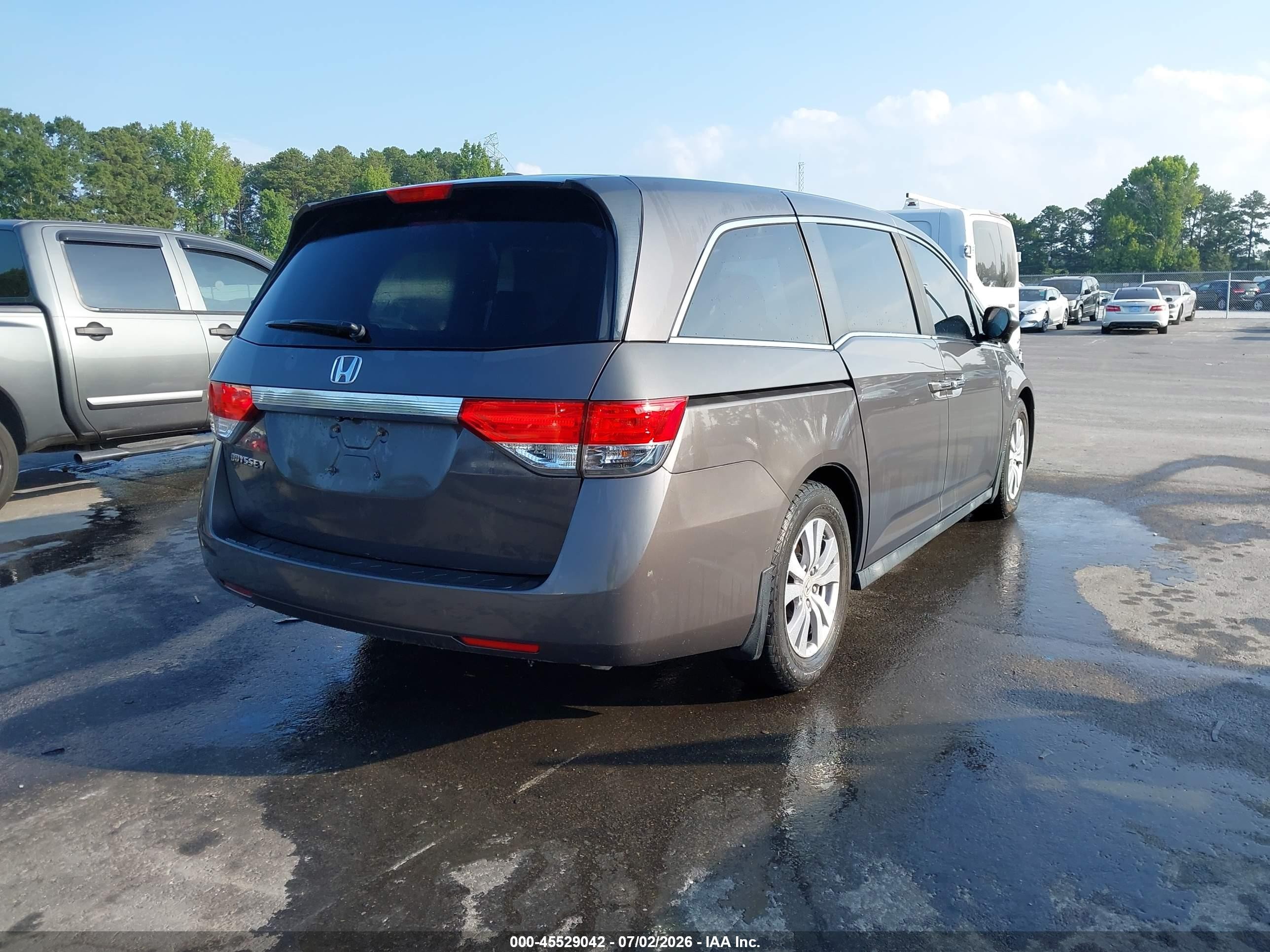 2015 Honda Odyssey Ex-l Gray vin: 5FNRL5H67FB043068