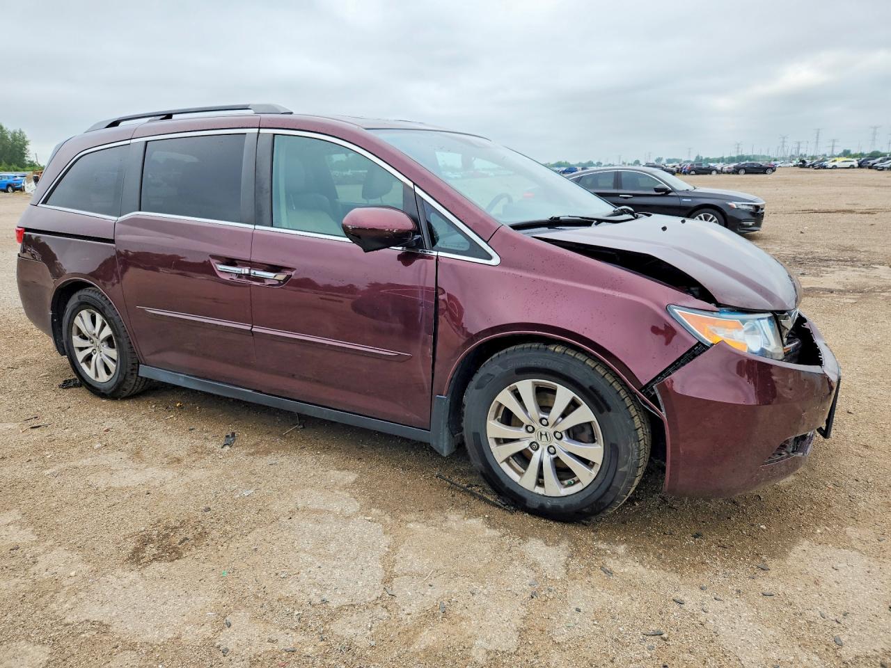 2015 Honda Odyssey Exl Burgundy vin: 5FNRL5H67FB044401
