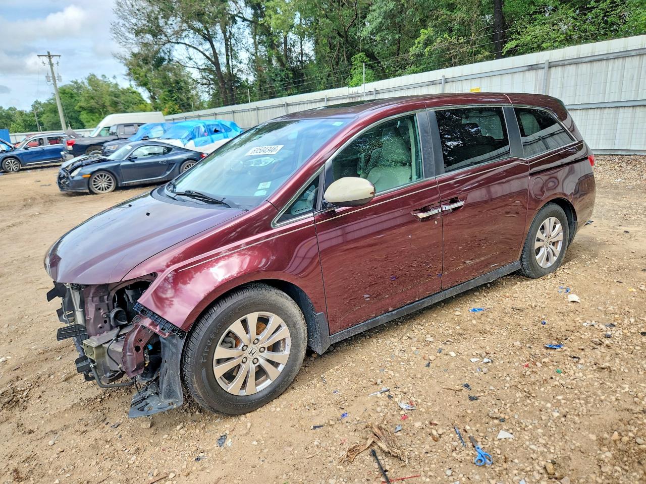 2015 Honda Odyssey Exl Burgundy vin: 5FNRL5H67FB057424