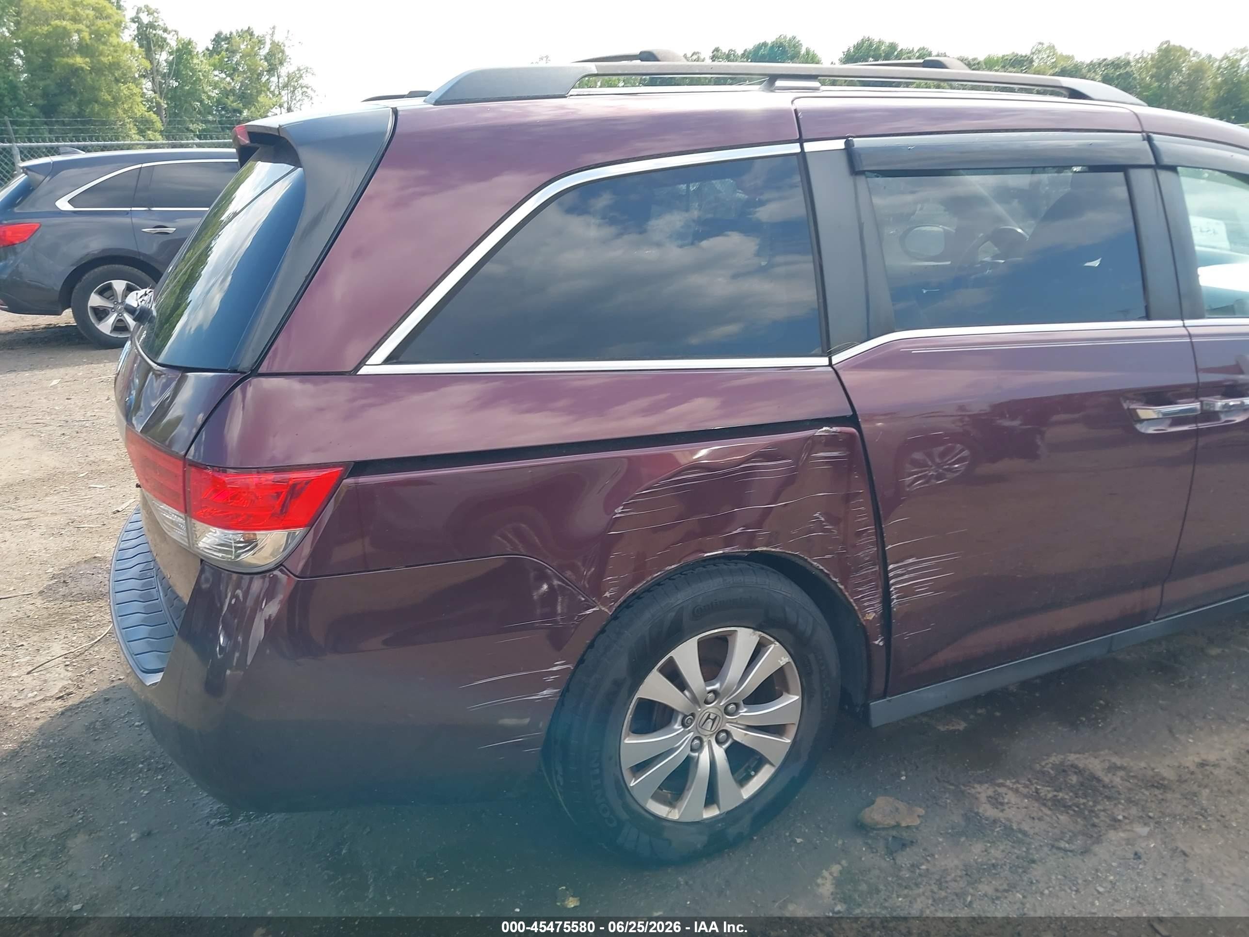 2015 Honda Odyssey Ex-l Purple vin: 5FNRL5H67FB063837