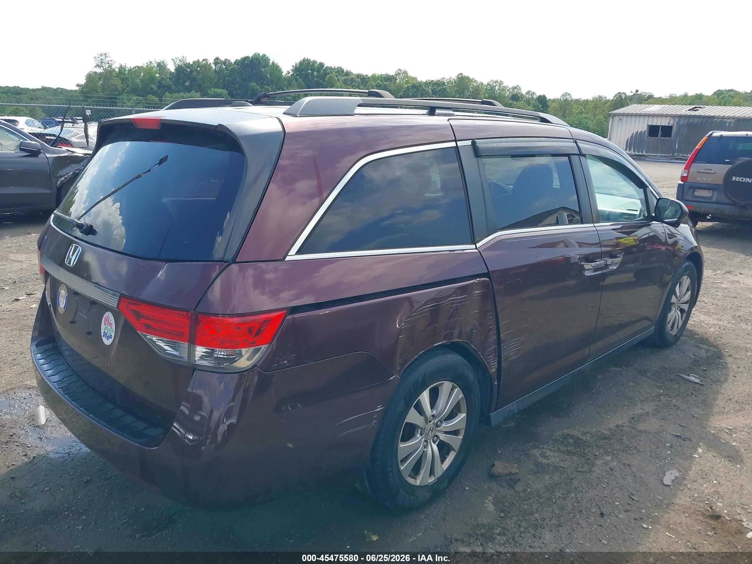 2015 Honda Odyssey Ex-l Purple vin: 5FNRL5H67FB063837