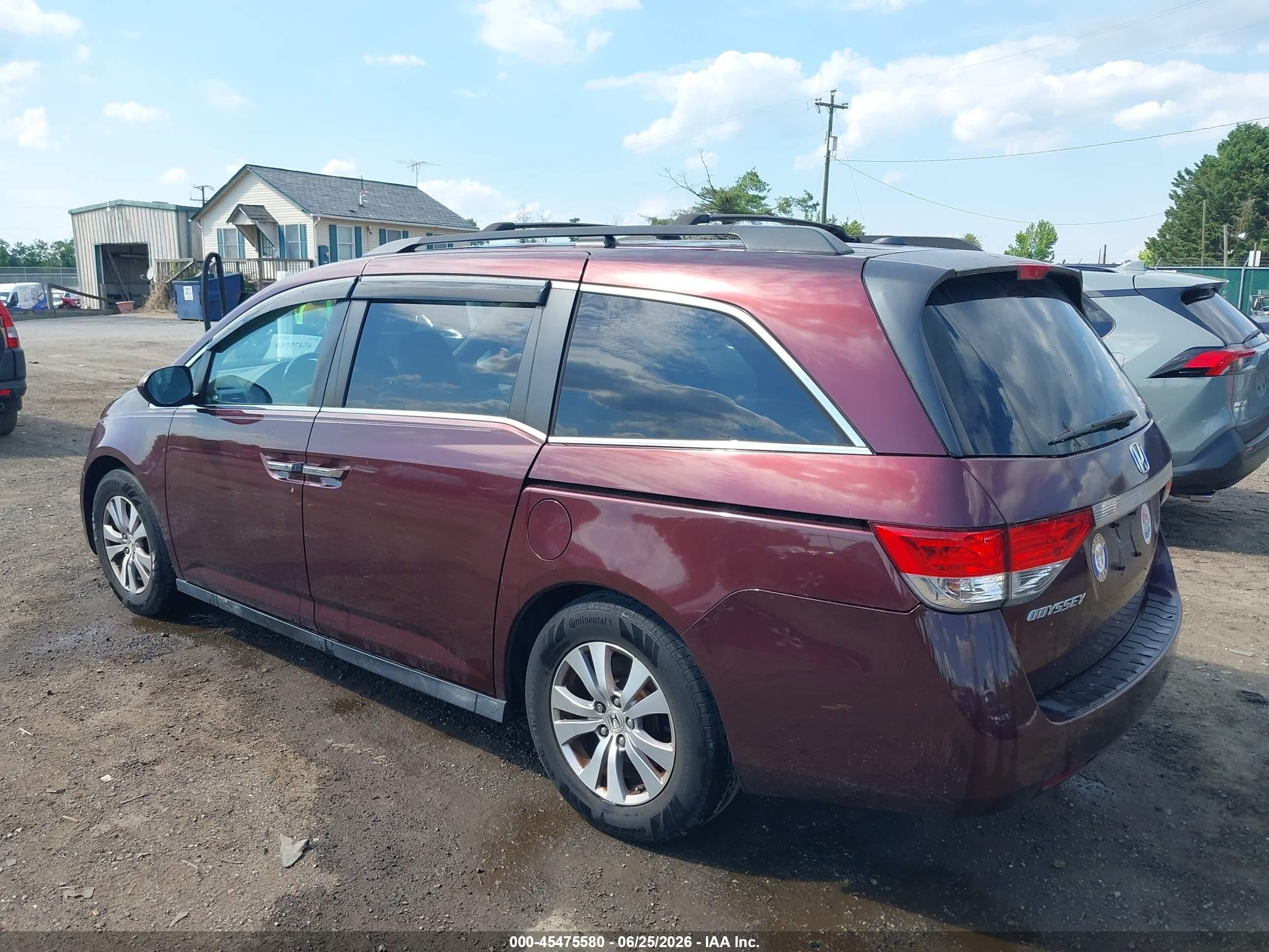 2015 Honda Odyssey Ex-l Purple vin: 5FNRL5H67FB063837