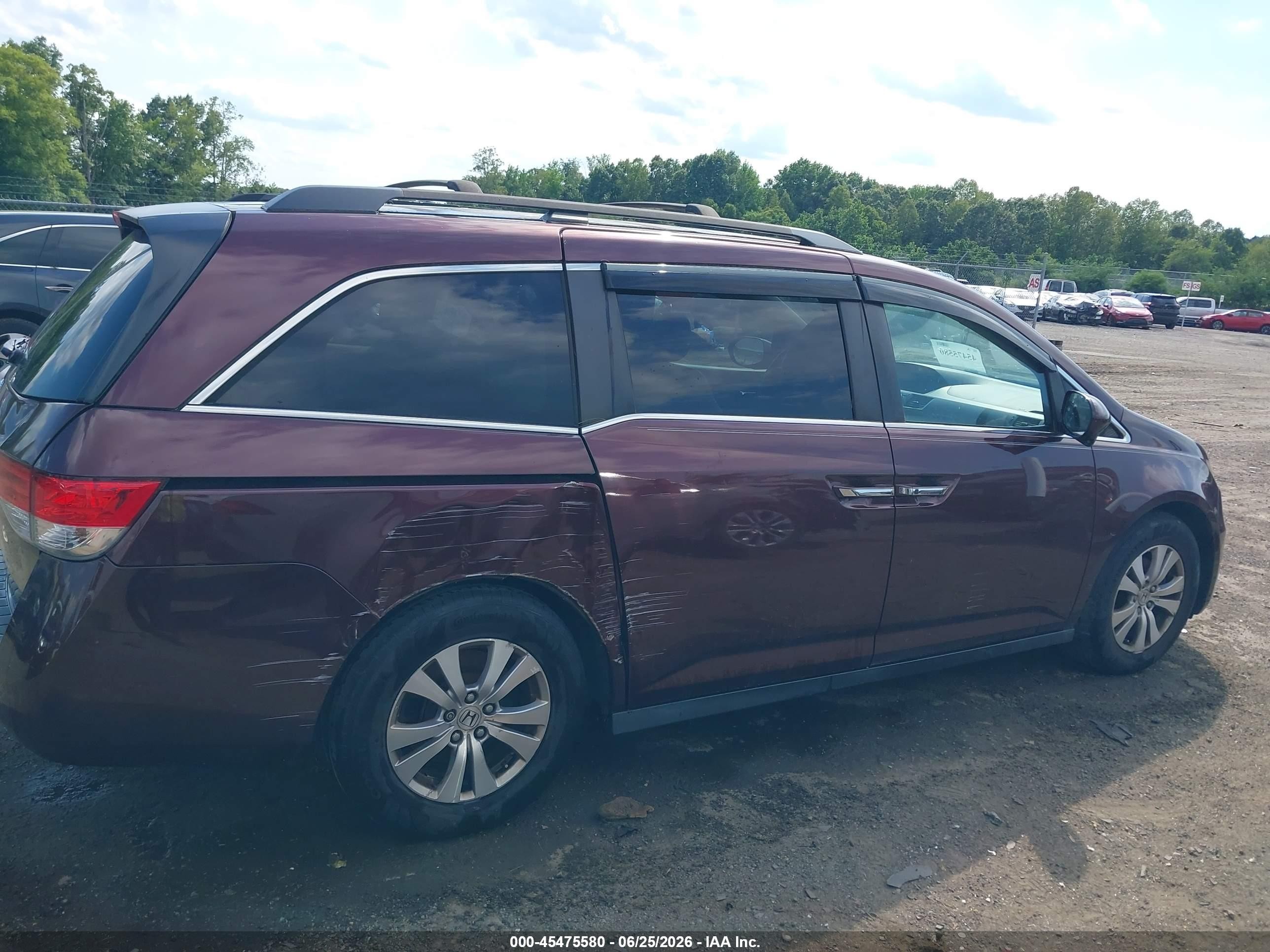 2015 Honda Odyssey Ex-l Purple vin: 5FNRL5H67FB063837