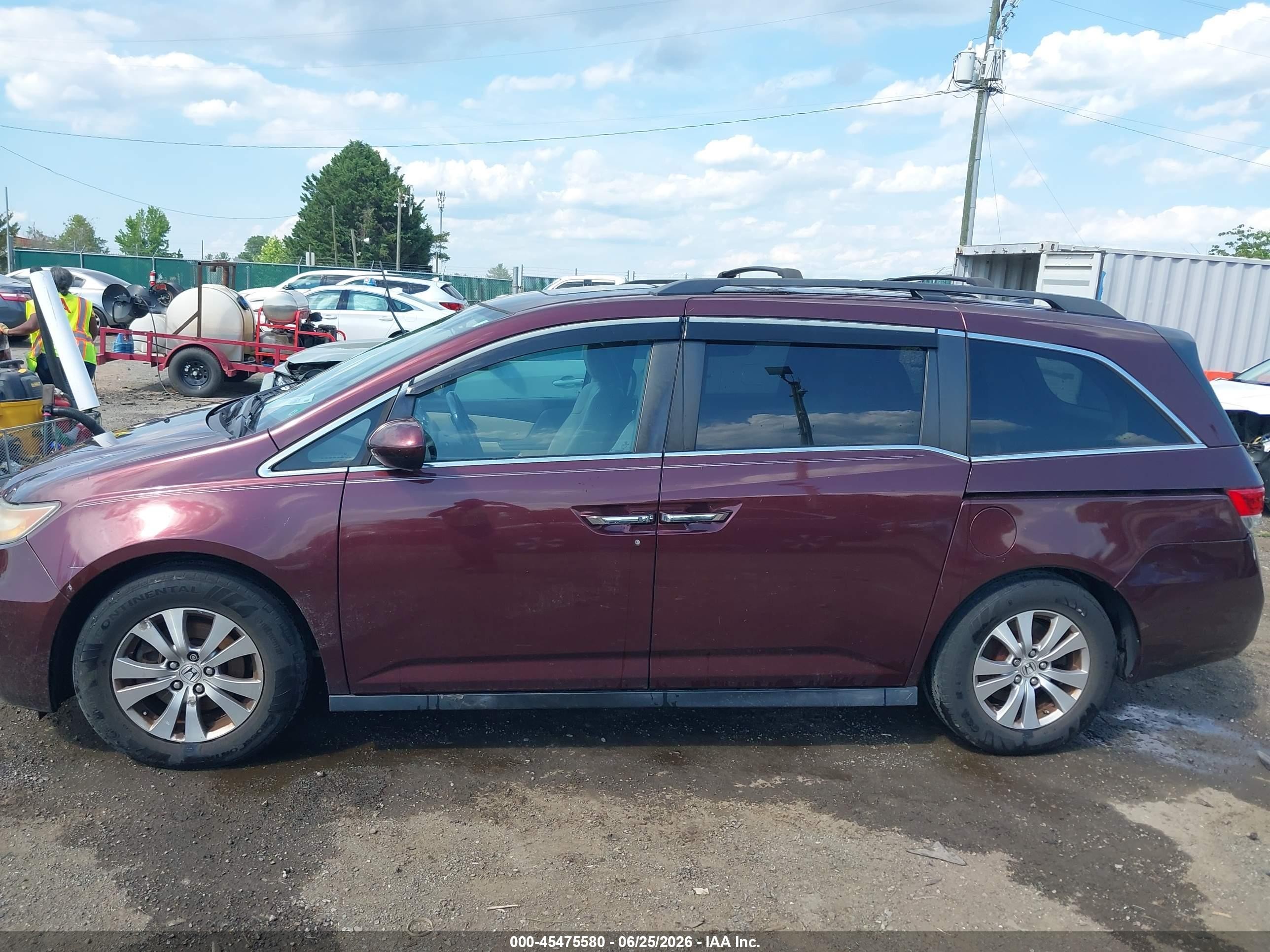 2015 Honda Odyssey Ex-l Purple vin: 5FNRL5H67FB063837