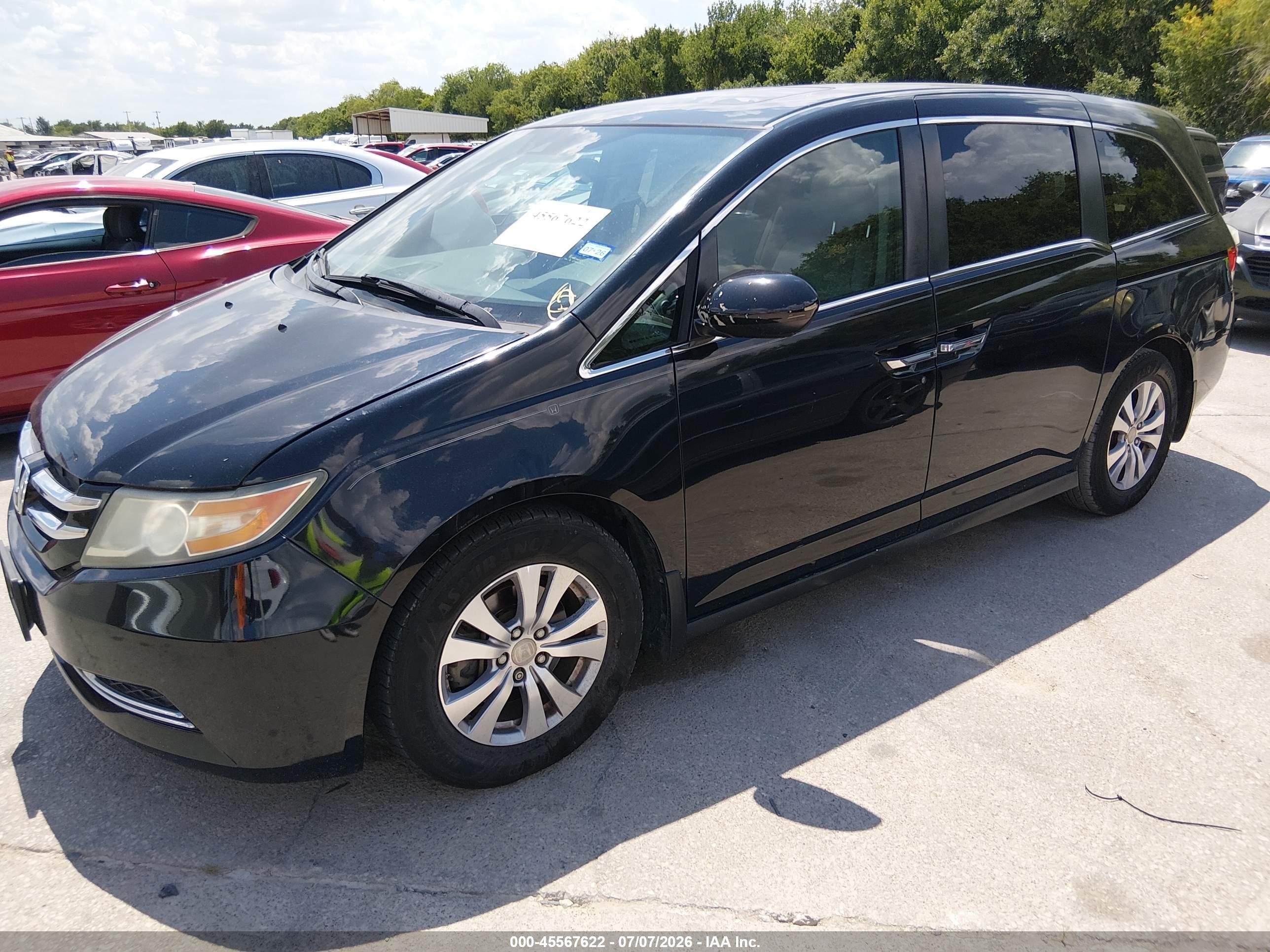 2015 Honda Odyssey Ex-l Black vin: 5FNRL5H67FB087703