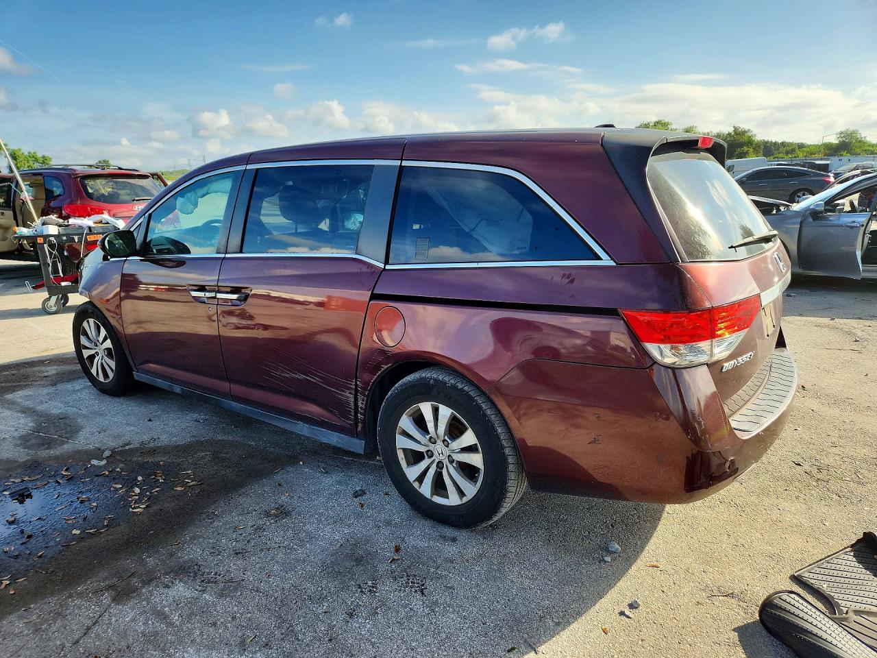 2015 Honda Odyssey Exl Burgundy vin: 5FNRL5H67FB092268