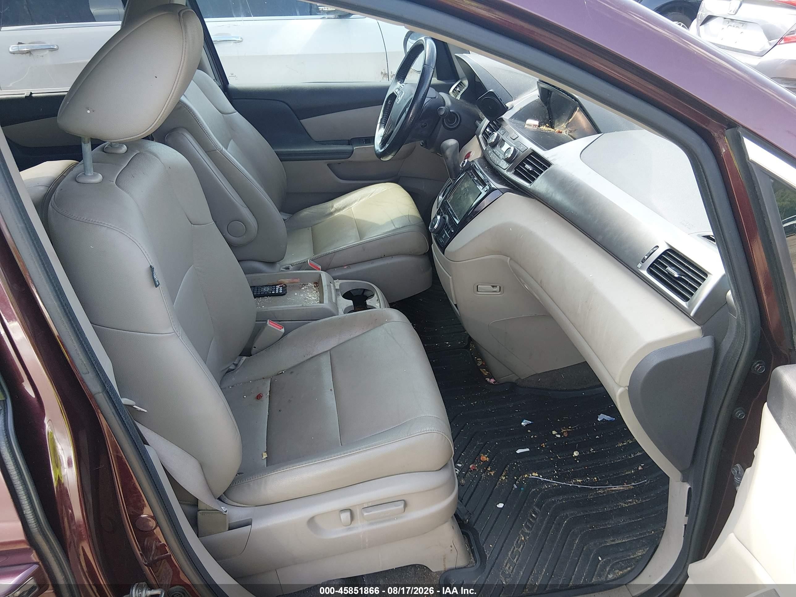 2015 Honda Odyssey Ex-l Burgundy vin: 5FNRL5H67FB101860