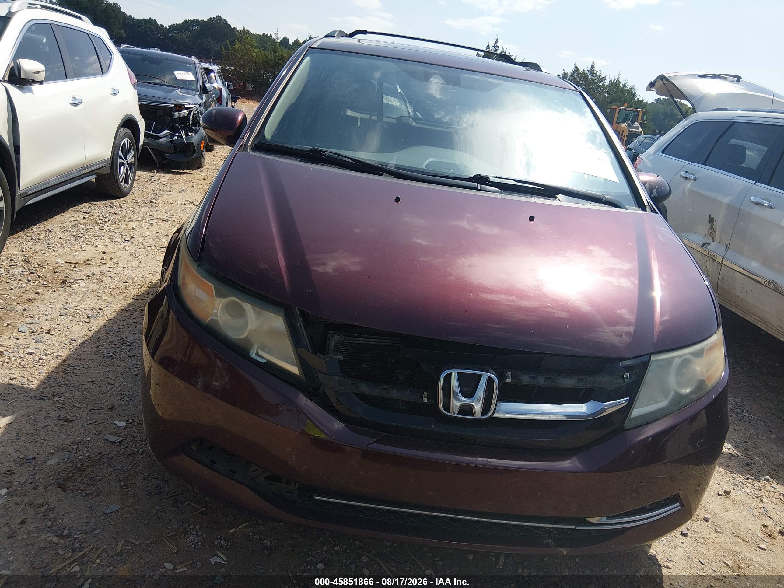 2015 Honda Odyssey Ex-l Burgundy vin: 5FNRL5H67FB101860
