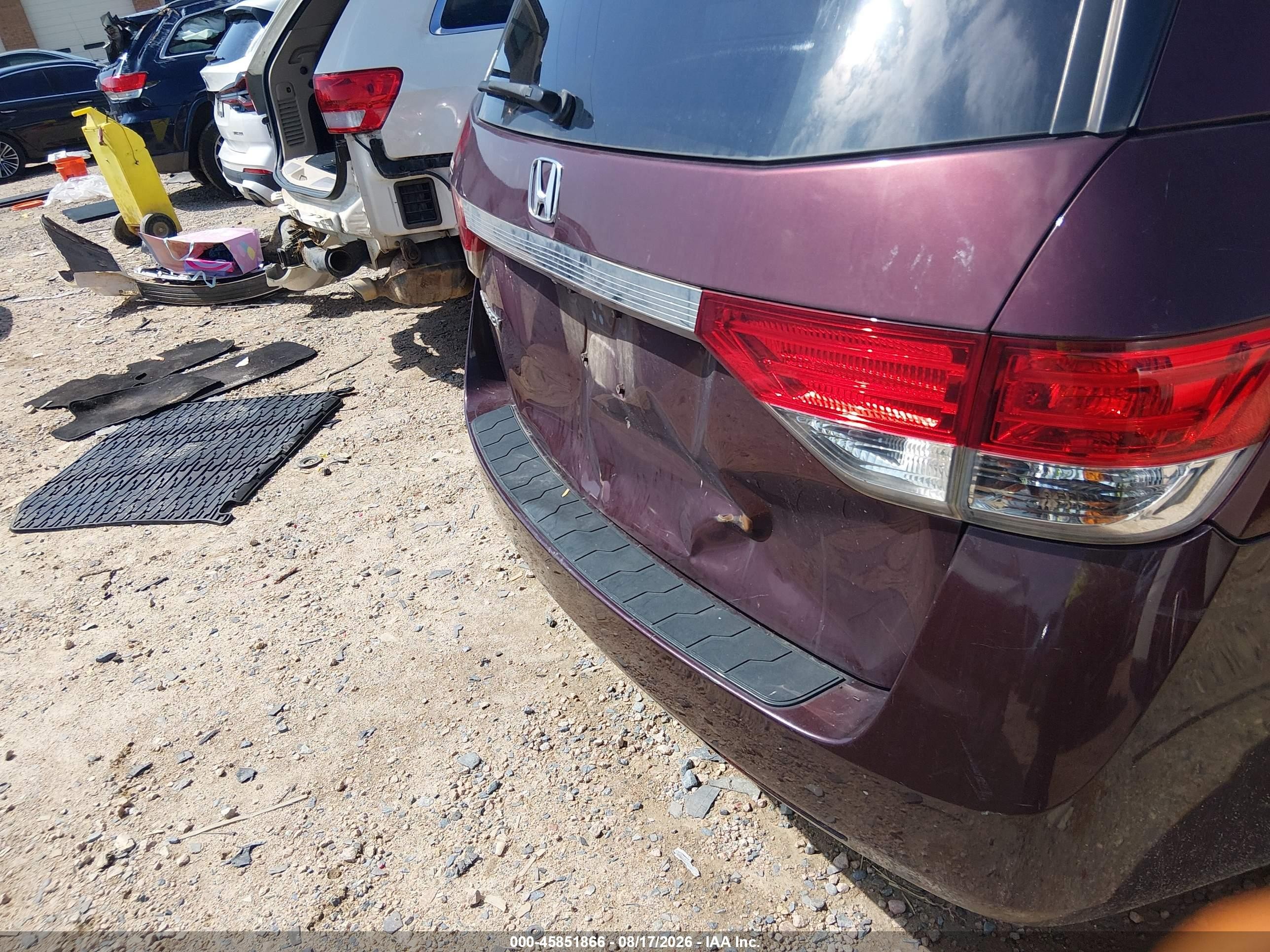 2015 Honda Odyssey Ex-l Burgundy vin: 5FNRL5H67FB101860