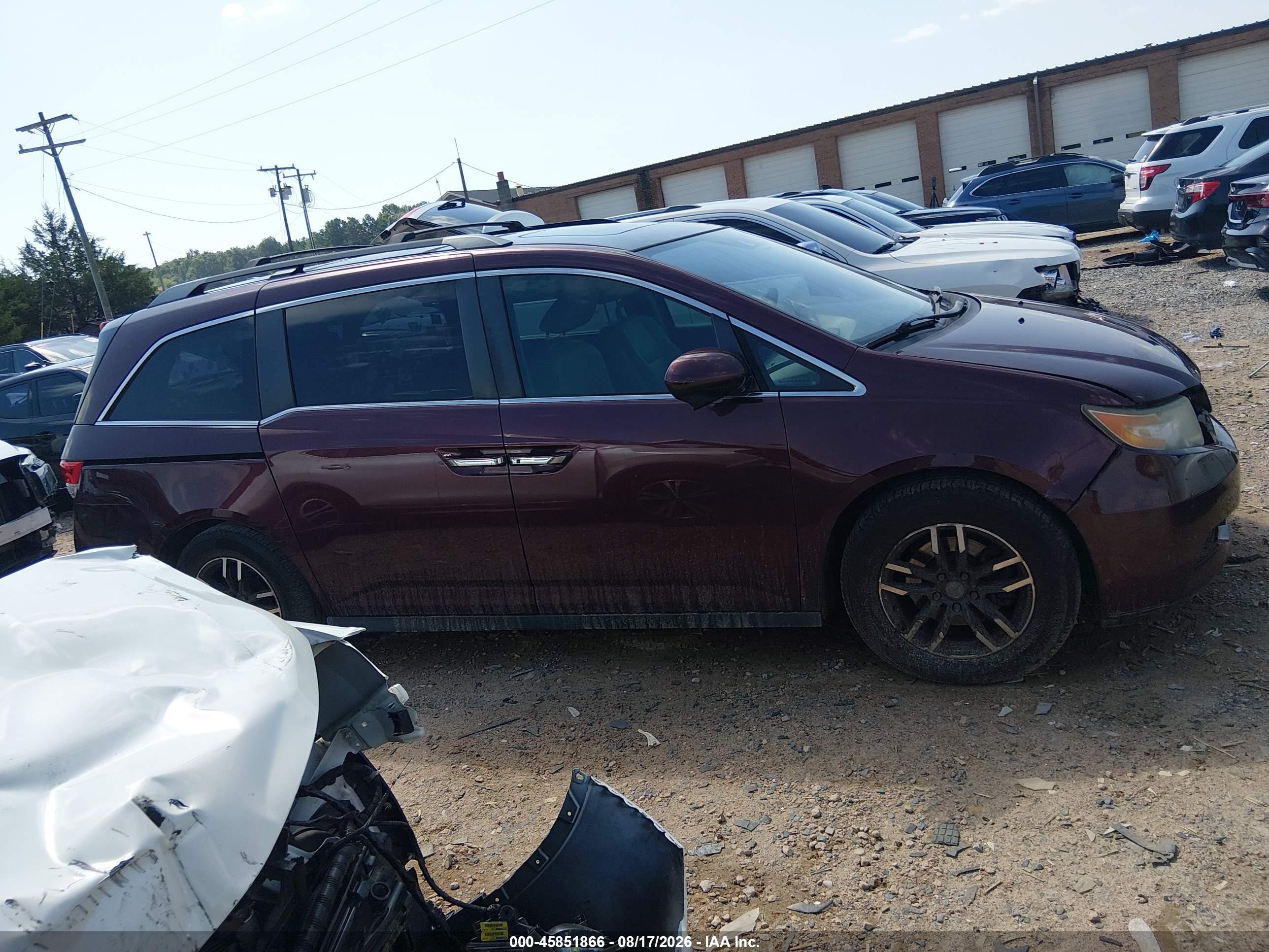 2015 Honda Odyssey Ex-l Burgundy vin: 5FNRL5H67FB101860