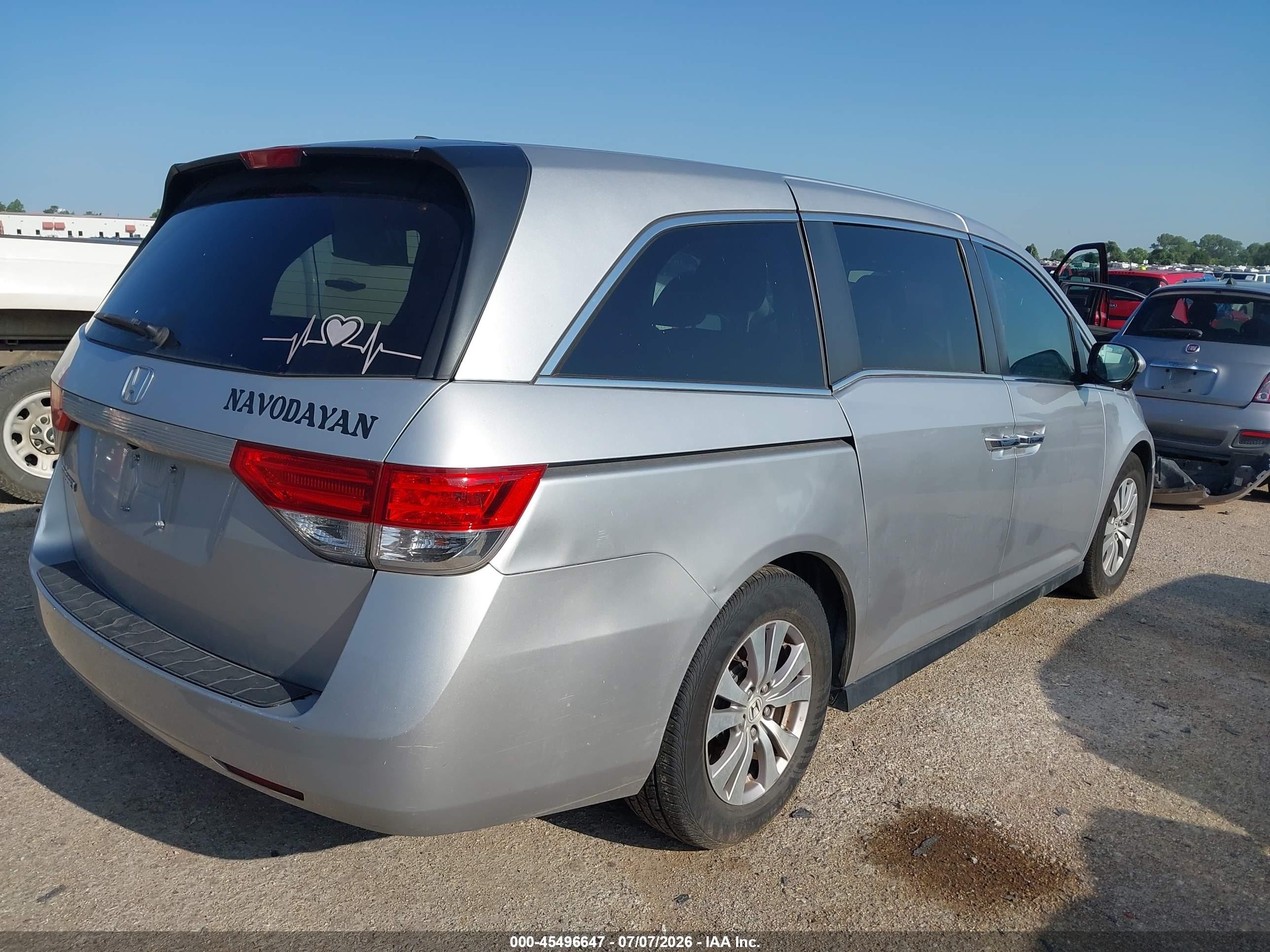 2015 Honda Odyssey Ex-l Silver vin: 5FNRL5H67FB110672