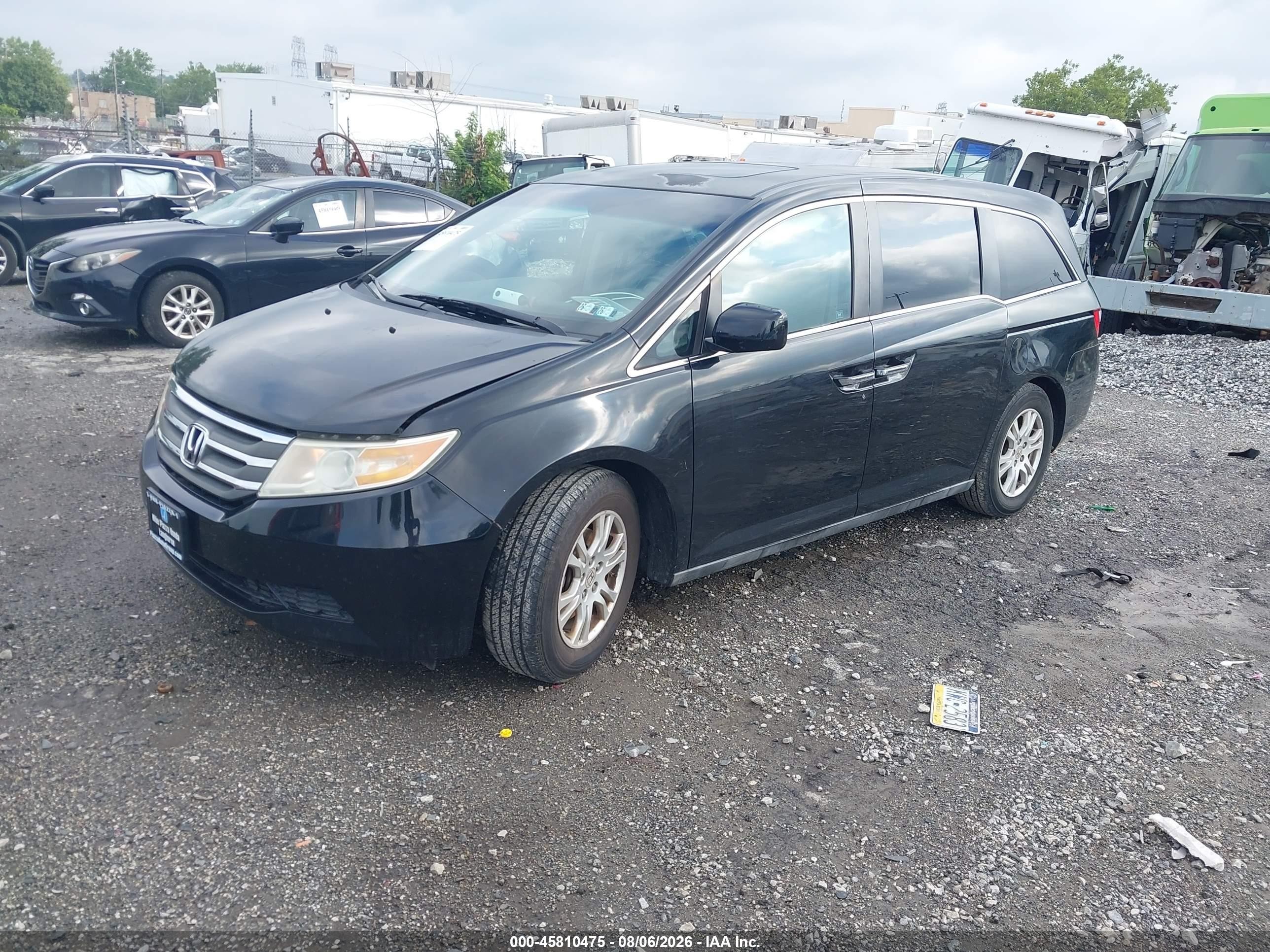 2011 Honda Odyssey Ex-l Черный vin: 5FNRL5H68BB013510
