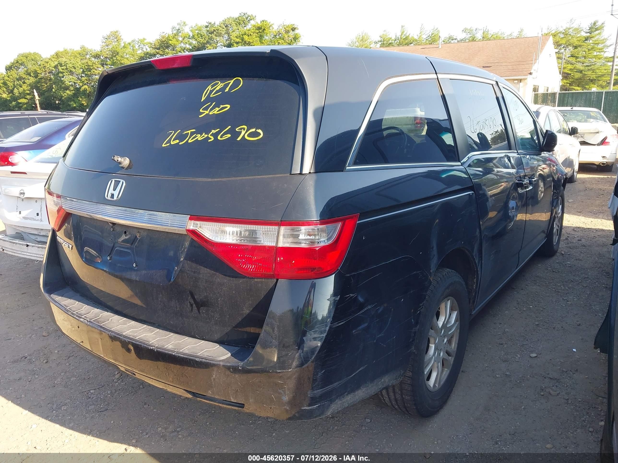 2011 Honda Odyssey Ex-l Black vin: 5FNRL5H68BB016973