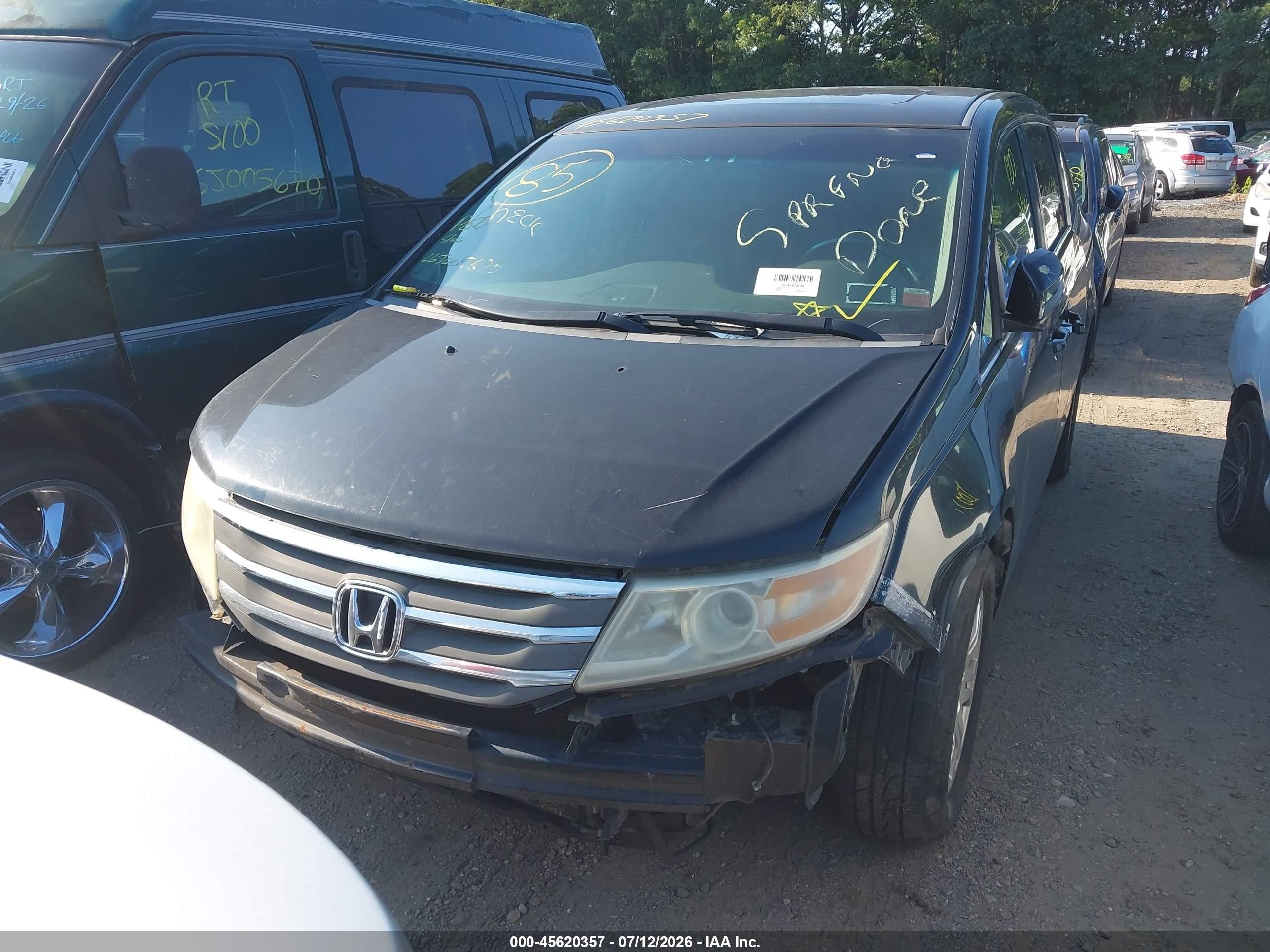 2011 Honda Odyssey Ex-l Black vin: 5FNRL5H68BB016973