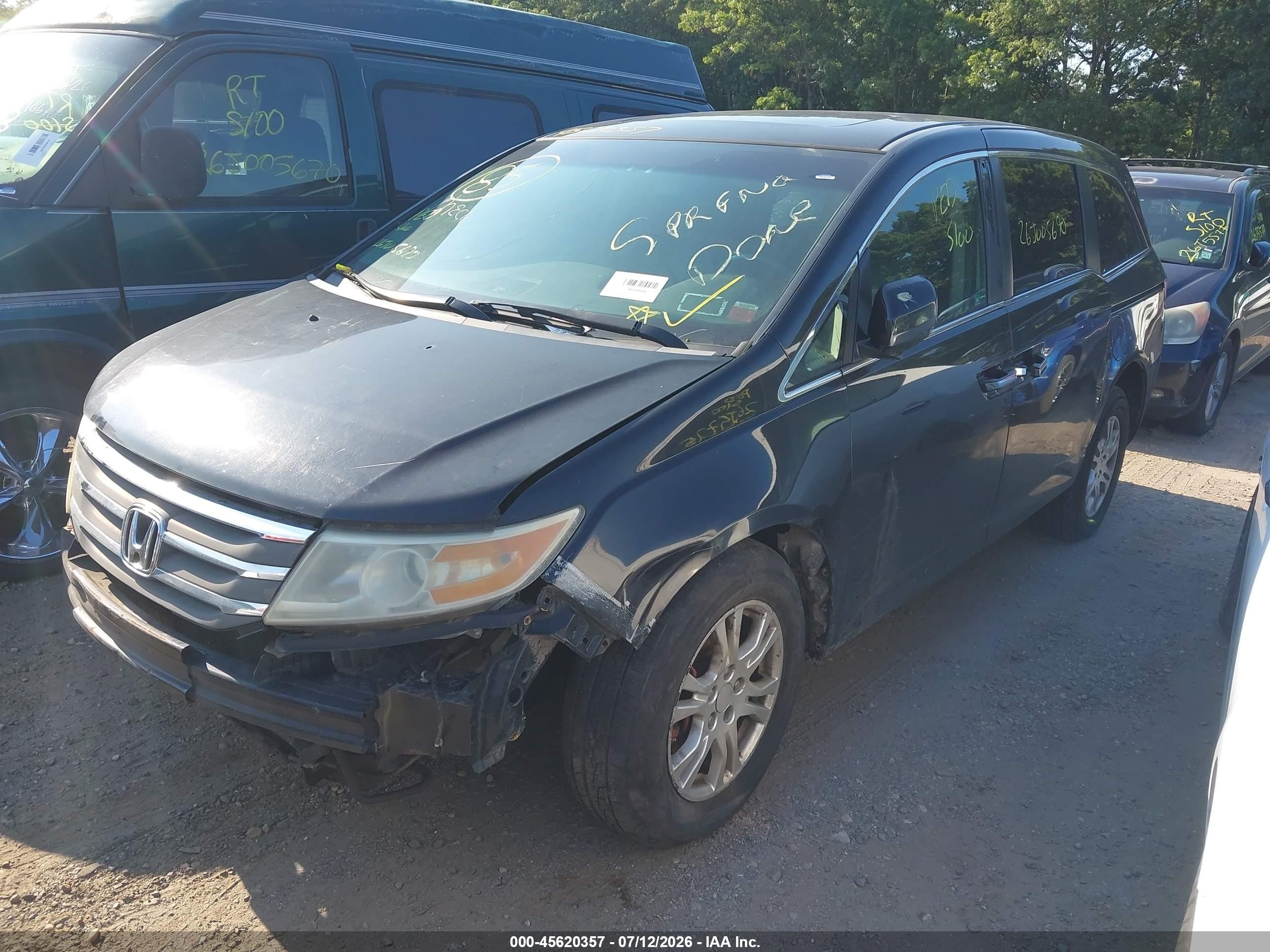 2011 Honda Odyssey Ex-l Black vin: 5FNRL5H68BB016973
