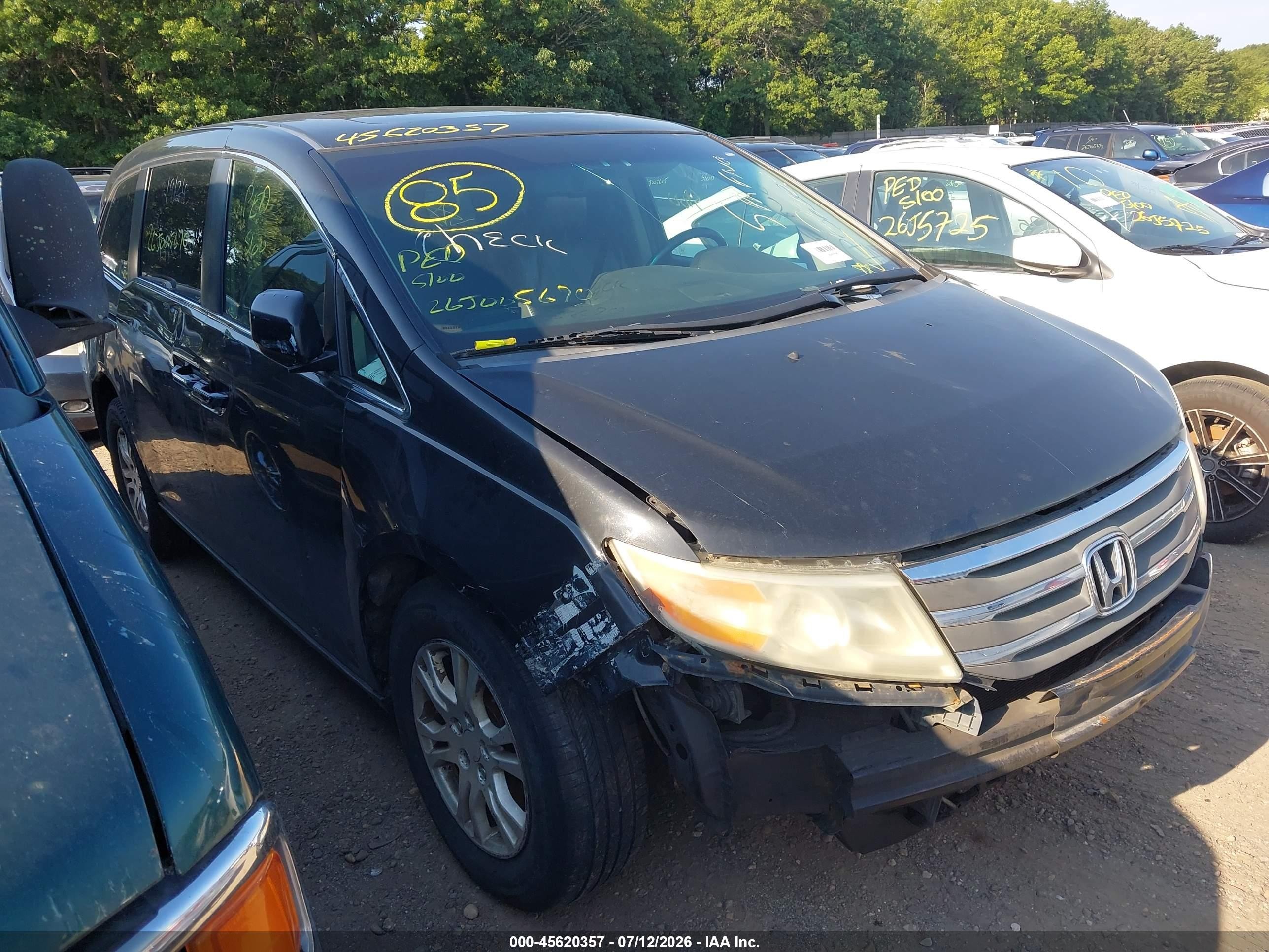 2011 Honda Odyssey Ex-l Black vin: 5FNRL5H68BB016973