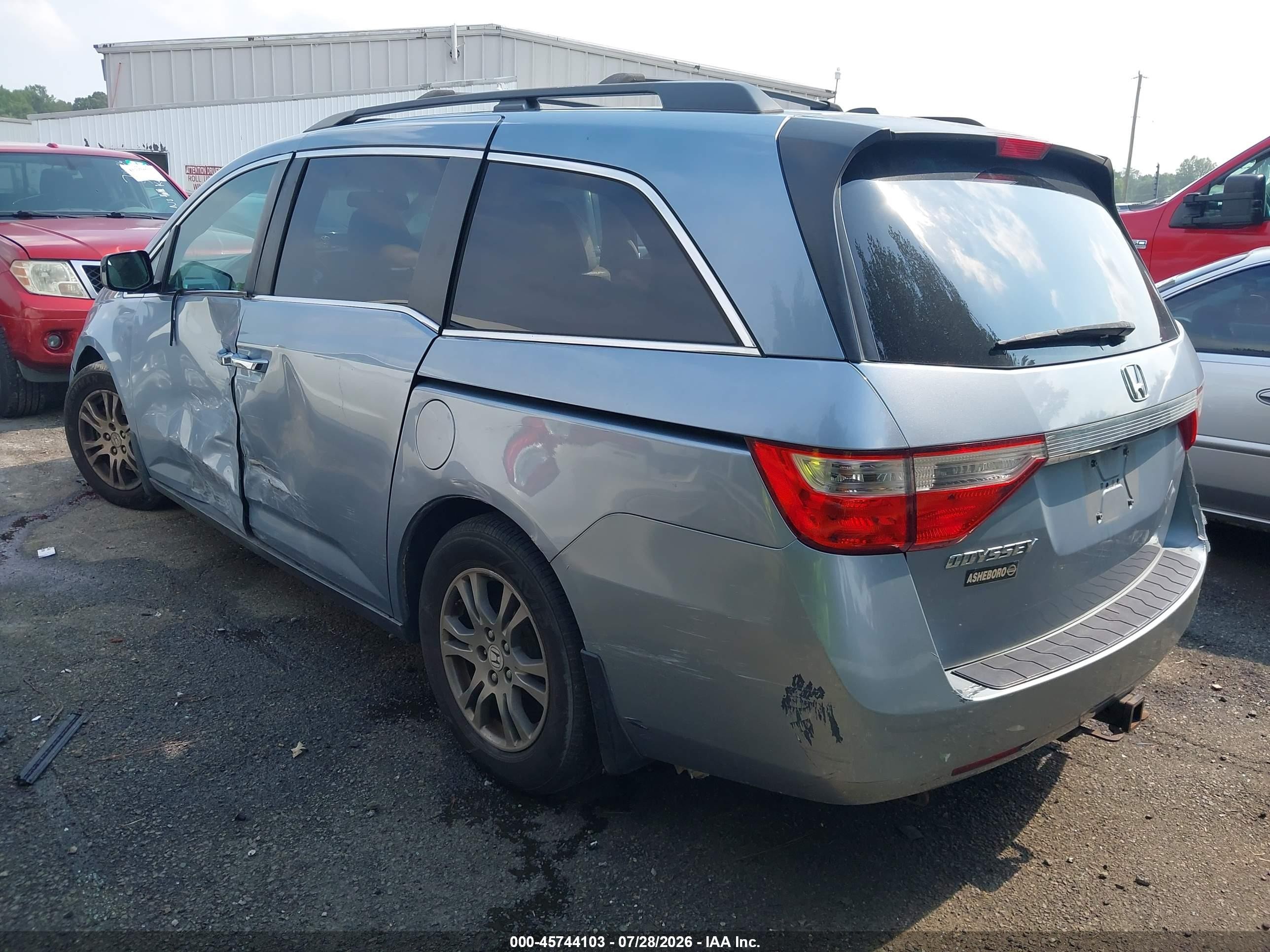 2011 Honda Odyssey Ex-l Blue vin: 5FNRL5H68BB019131