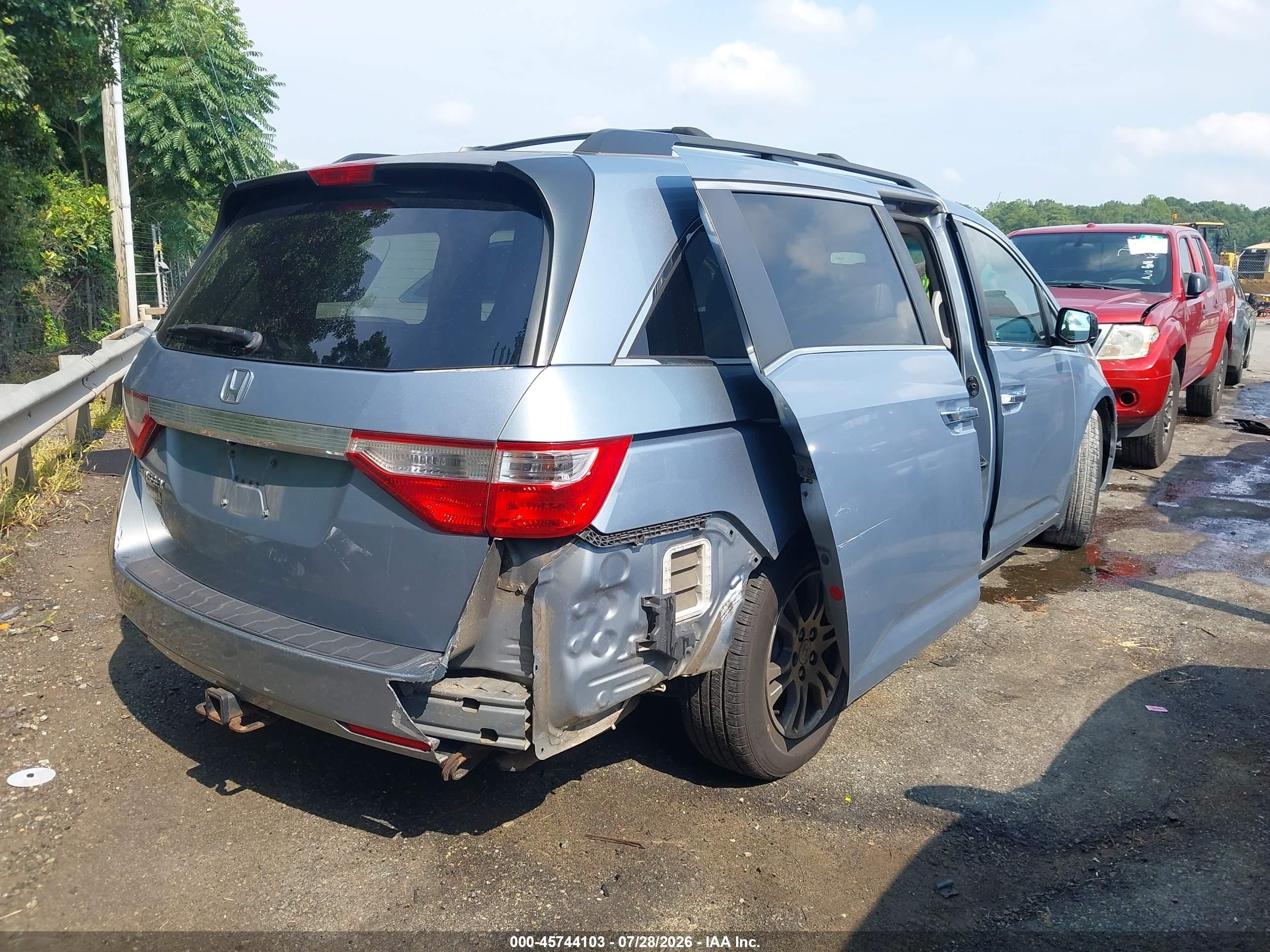 2011 Honda Odyssey Ex-l Blue vin: 5FNRL5H68BB019131