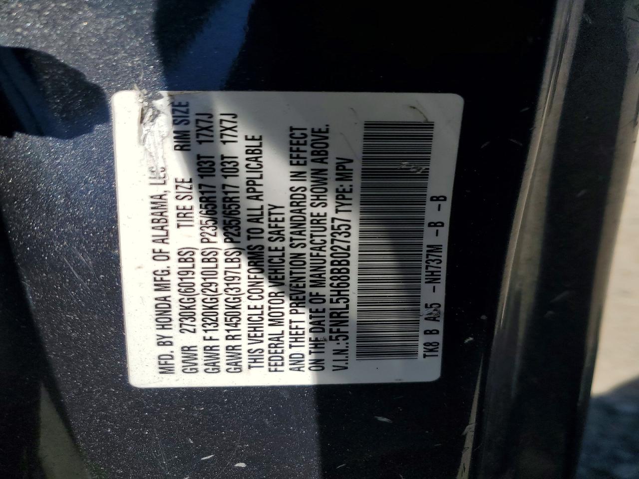 2011 Honda Odyssey Exl Silver vin: 5FNRL5H68BB027357