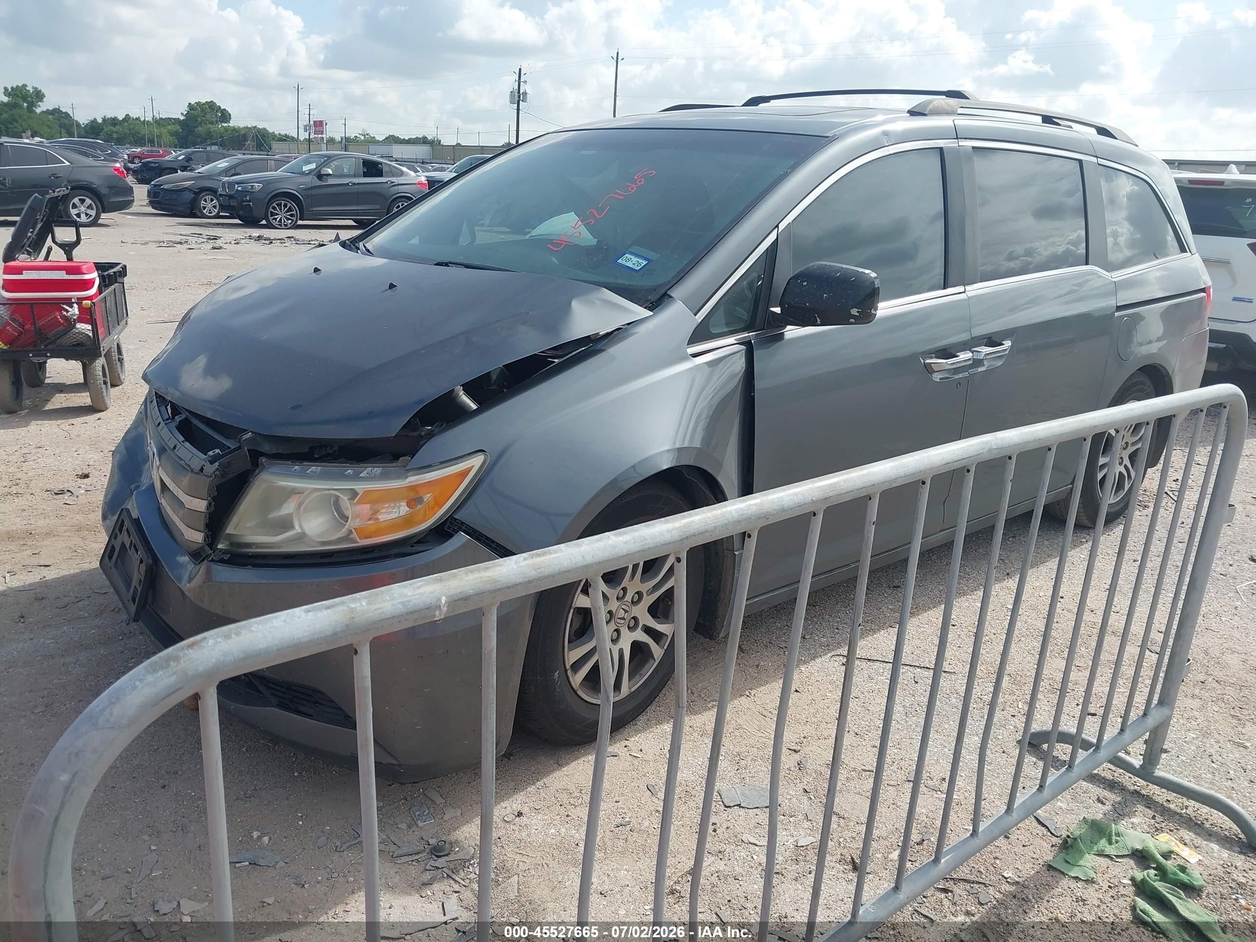 2011 Honda Odyssey Ex-l Gray vin: 5FNRL5H68BB068619
