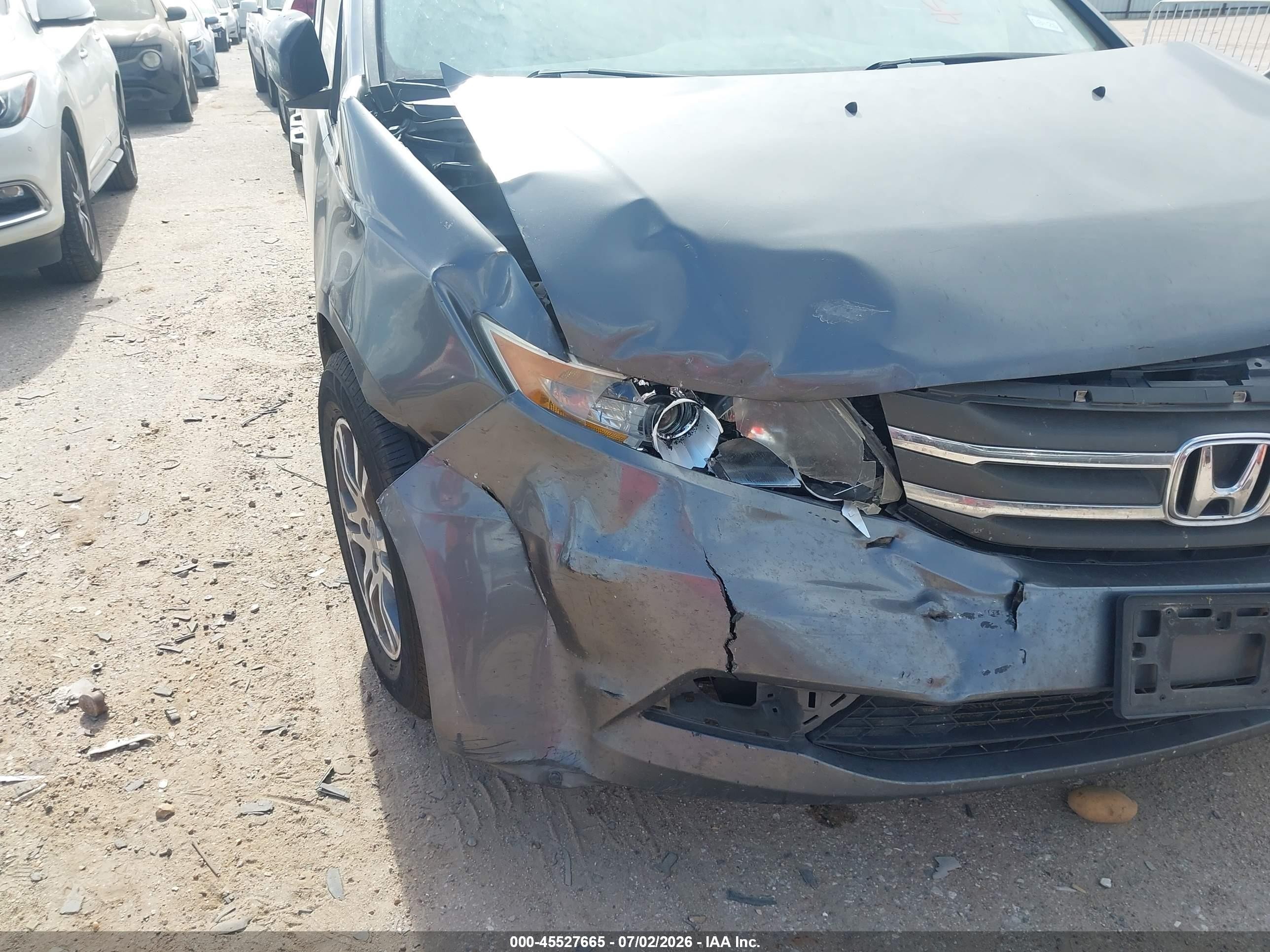 2011 Honda Odyssey Ex-l Gray vin: 5FNRL5H68BB068619