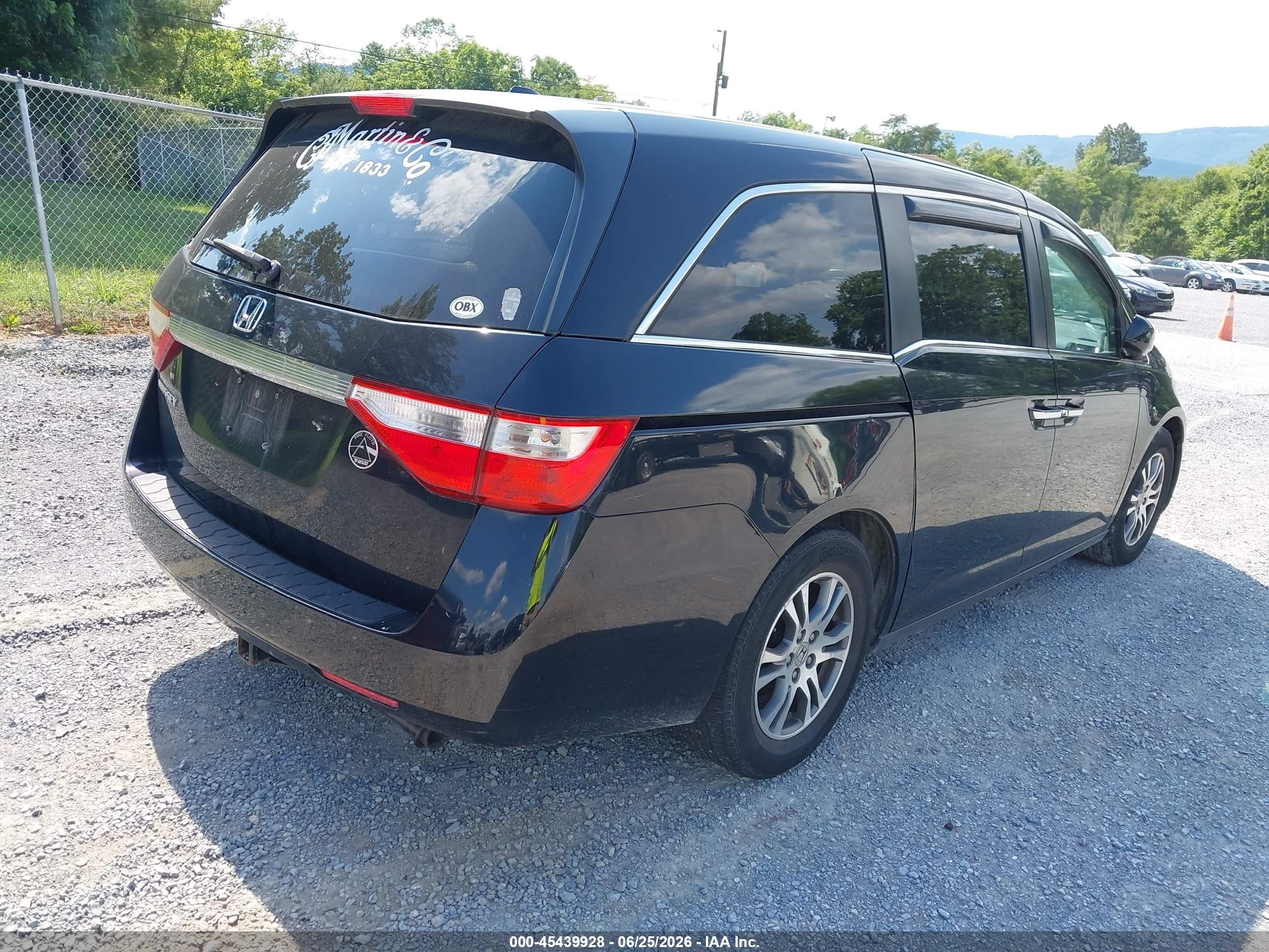 2011 Honda Odyssey Ex-l Черный vin: 5FNRL5H68BB098008