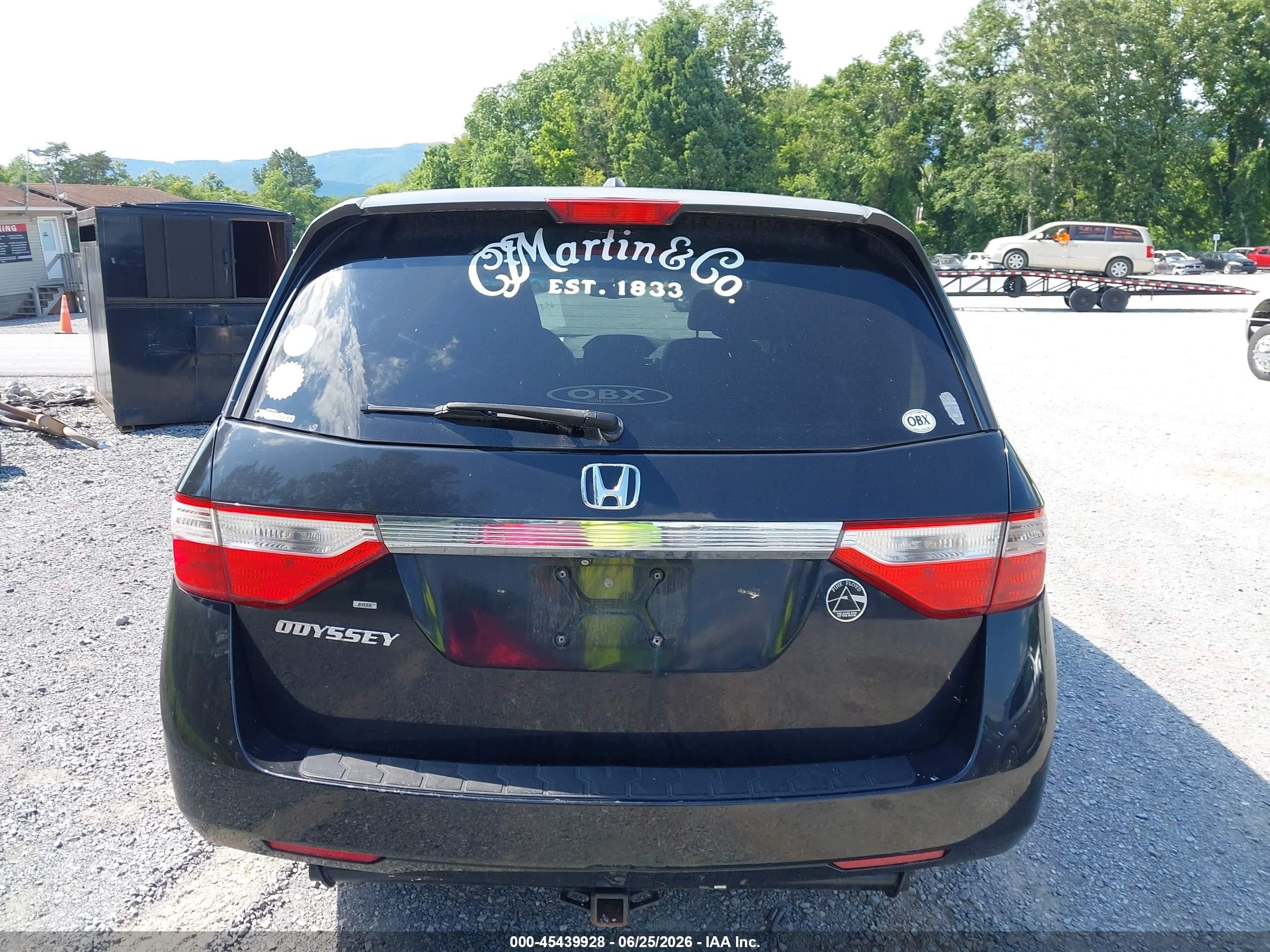 2011 Honda Odyssey Ex-l Черный vin: 5FNRL5H68BB098008