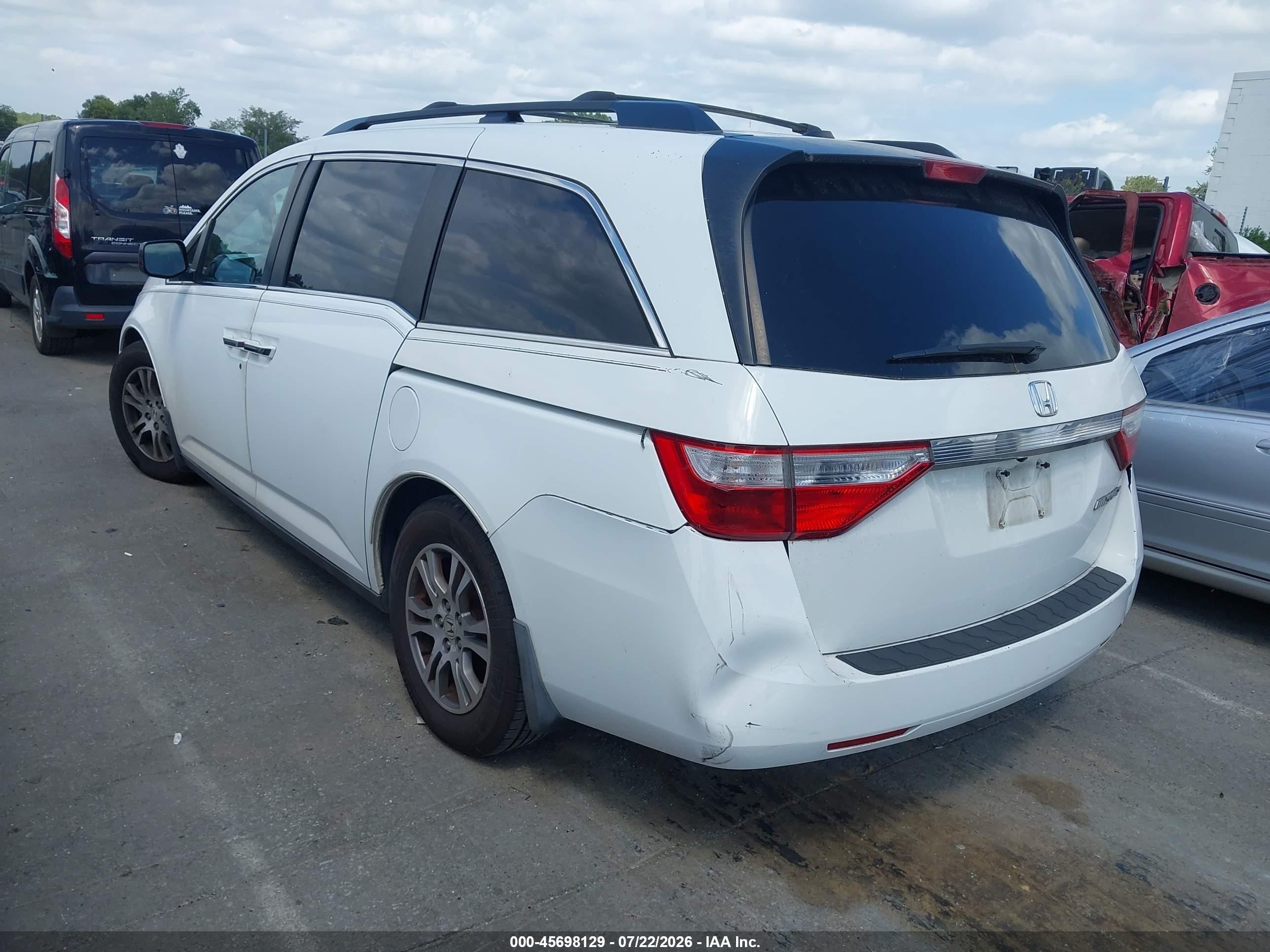2012 Honda Odyssey Ex-l White vin: 5FNRL5H68CB030325