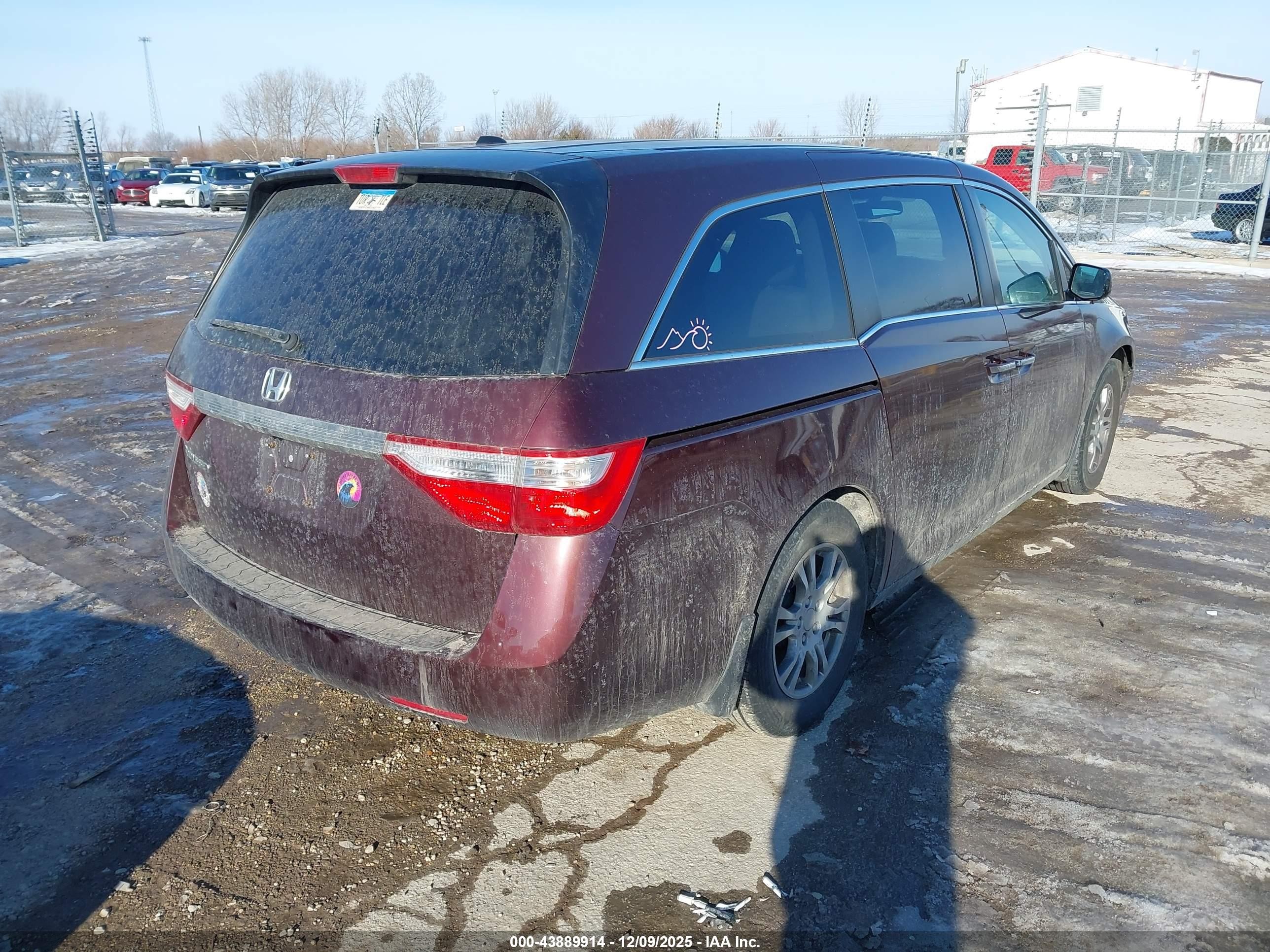 2012 Honda Odyssey Ex-l Maroon vin: 5FNRL5H68CB031619