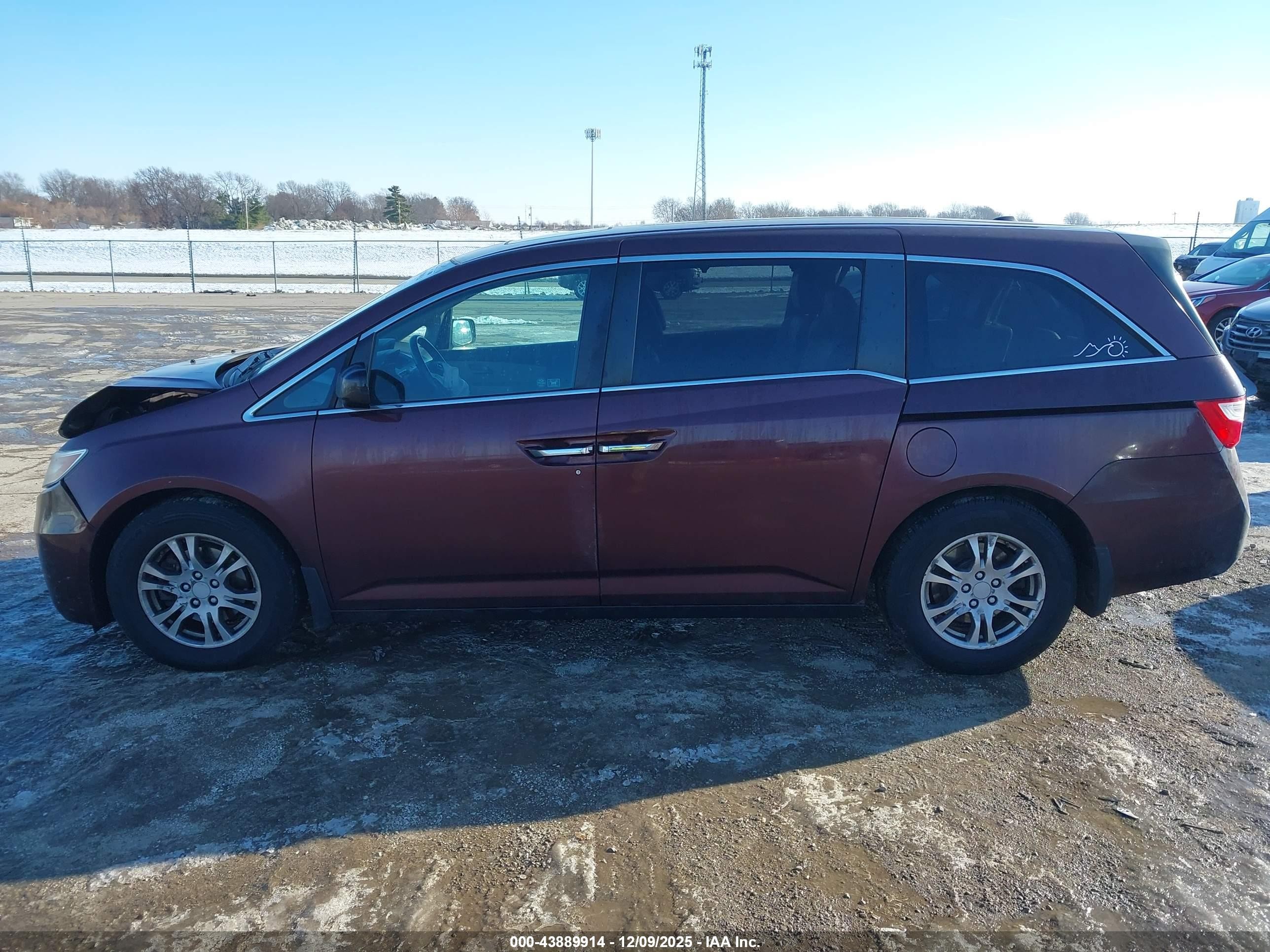 2012 Honda Odyssey Ex-l Maroon vin: 5FNRL5H68CB031619