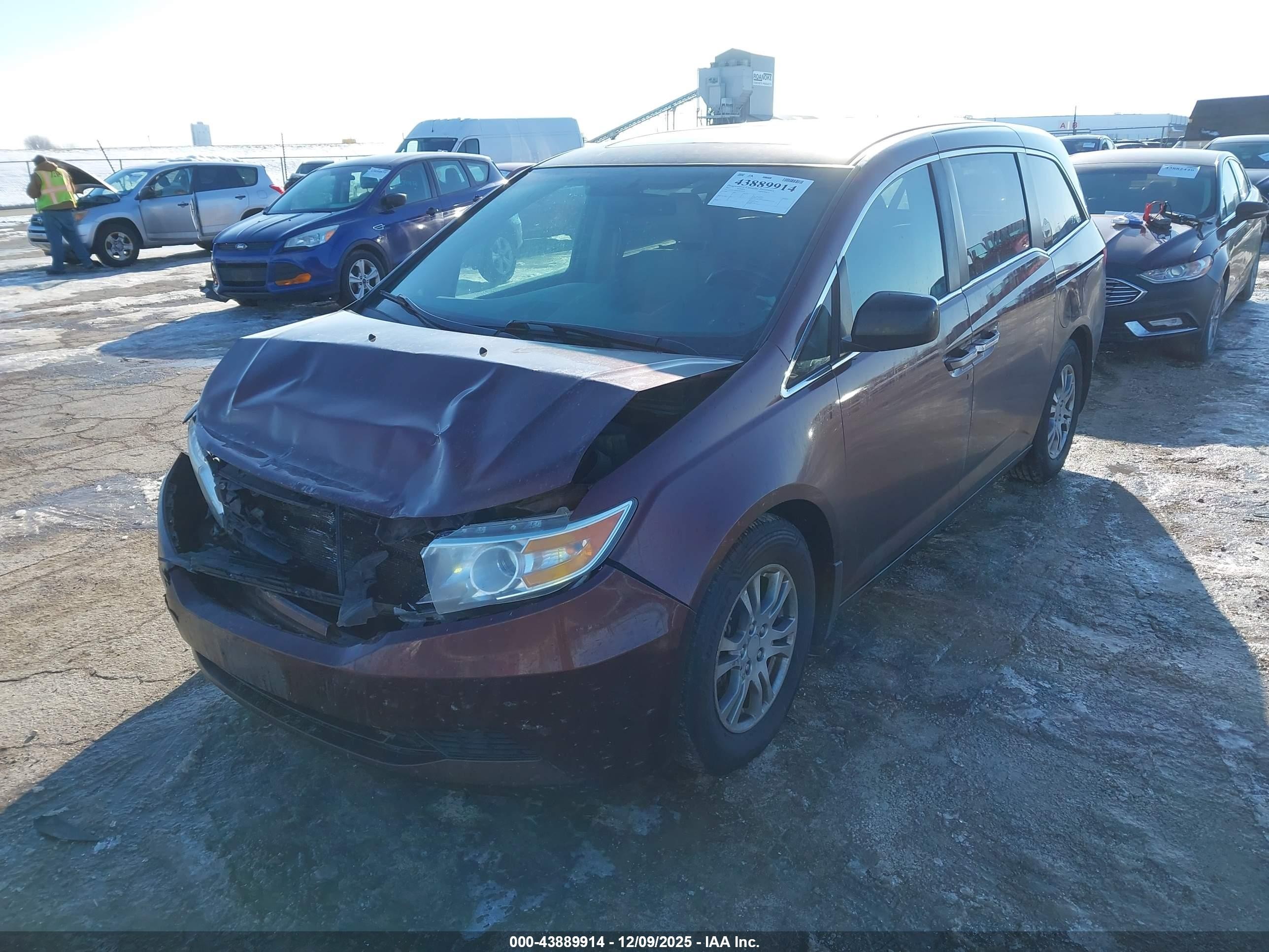 2012 Honda Odyssey Ex-l Maroon vin: 5FNRL5H68CB031619
