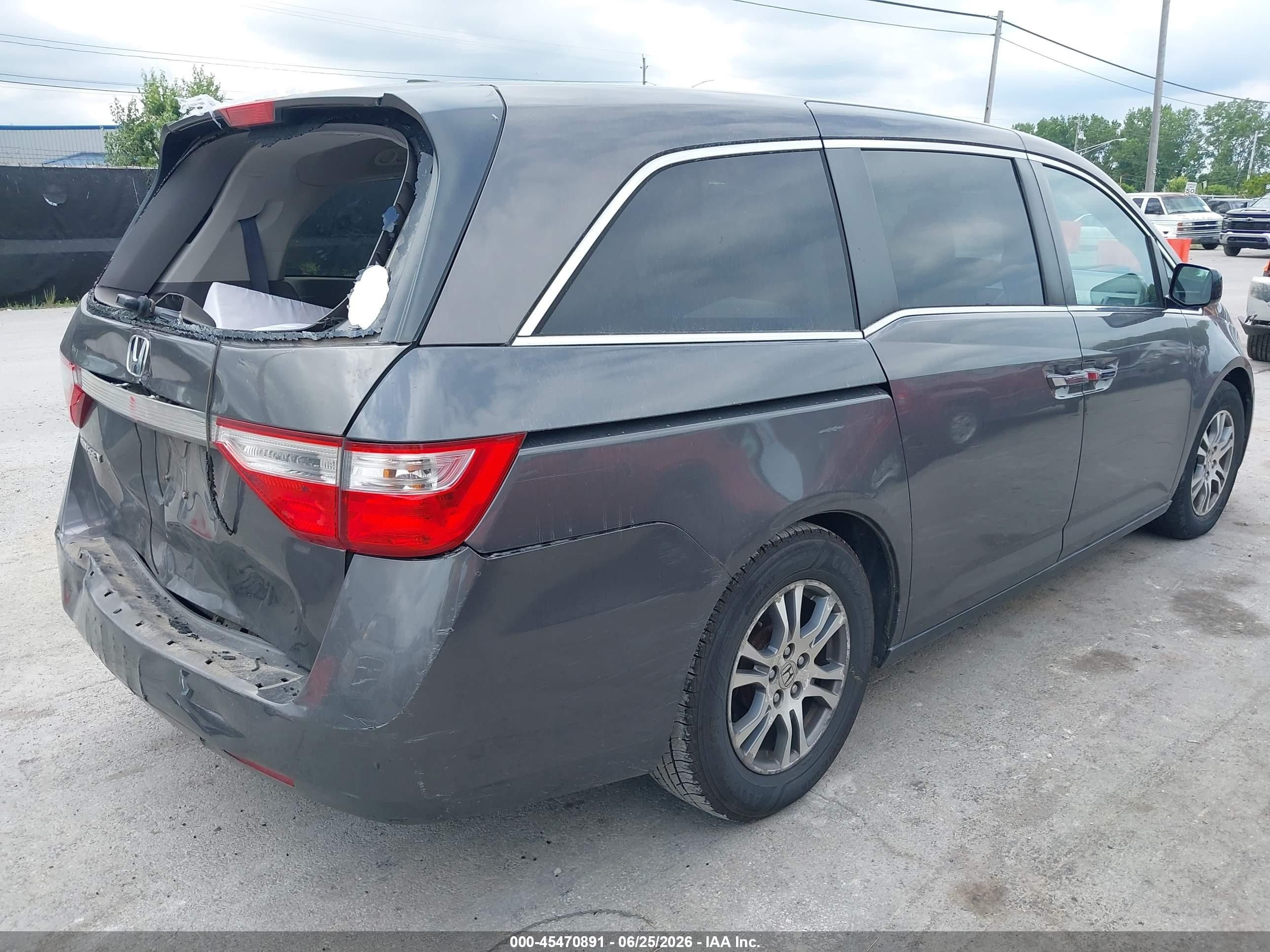 2012 Honda Odyssey Ex-l Gray vin: 5FNRL5H68CB033791
