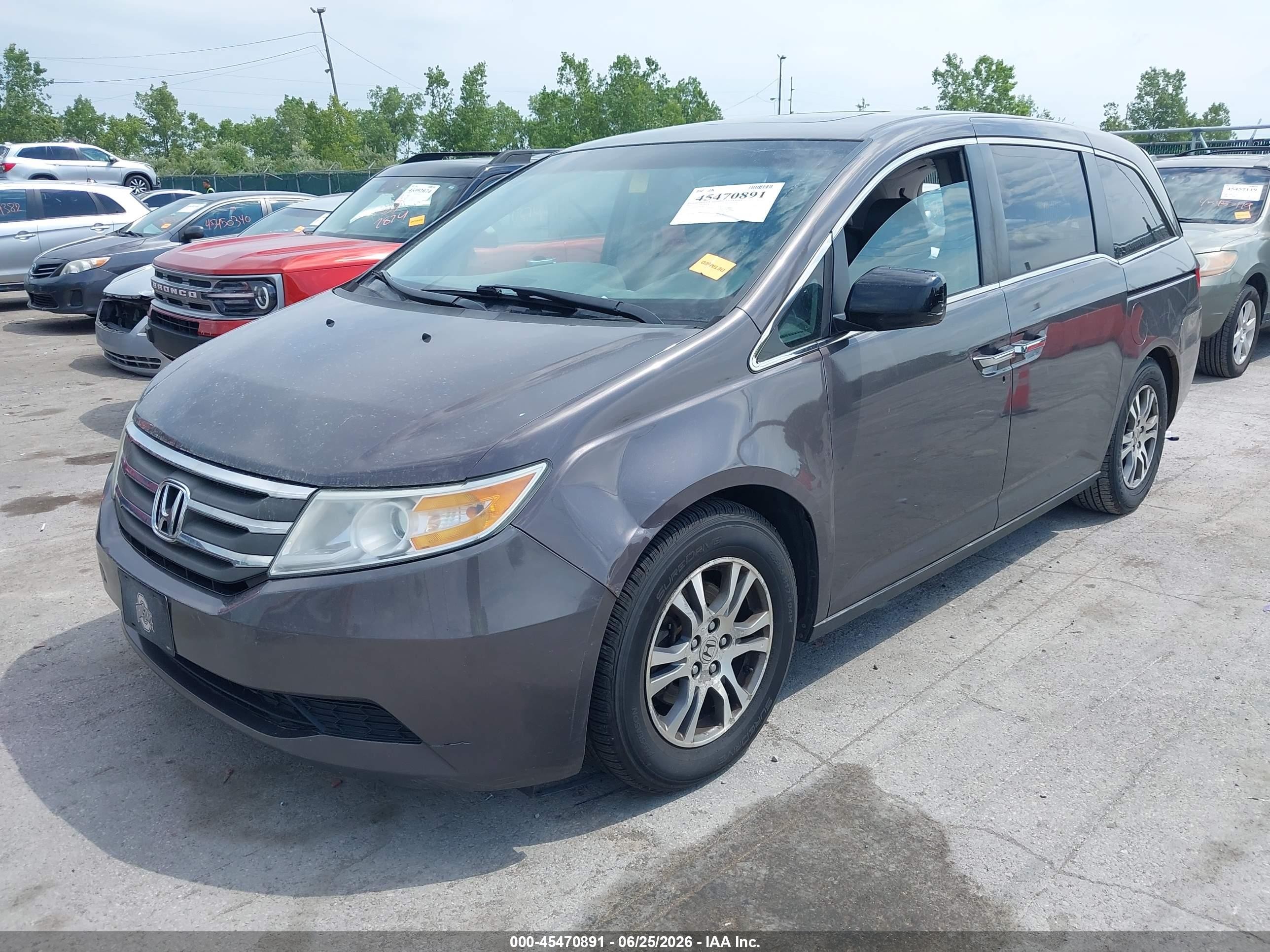 2012 Honda Odyssey Ex-l Gray vin: 5FNRL5H68CB033791