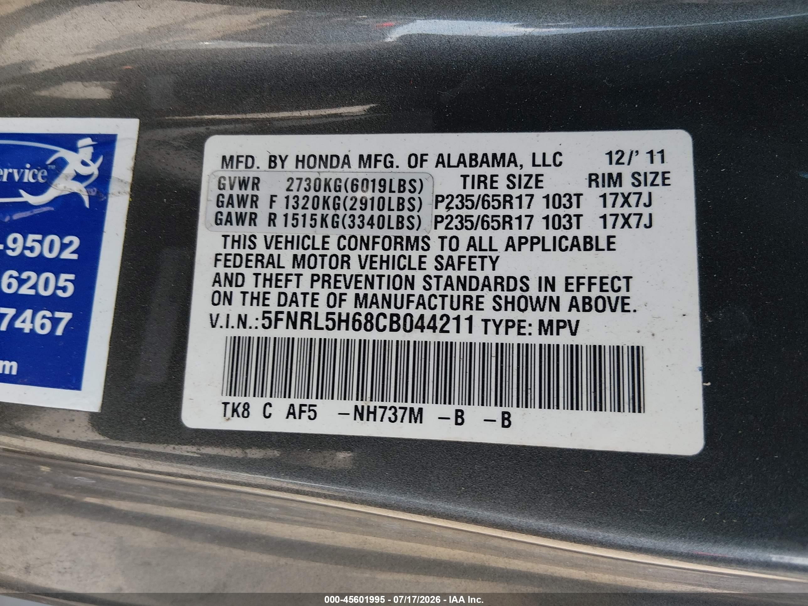 2012 Honda Odyssey Ex-l Silver vin: 5FNRL5H68CB044211
