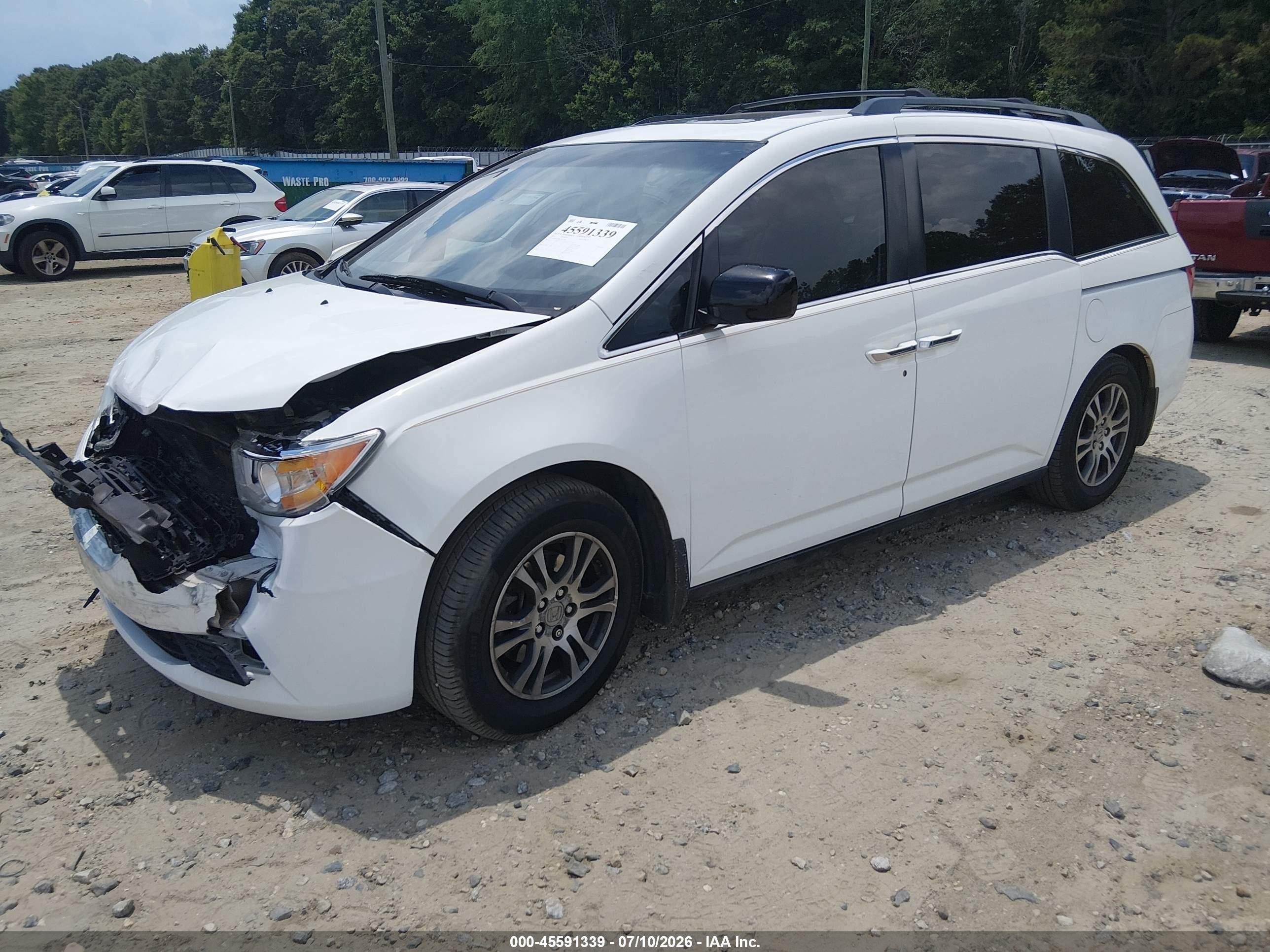 2012 Honda Odyssey Ex-l White vin: 5FNRL5H68CB063664