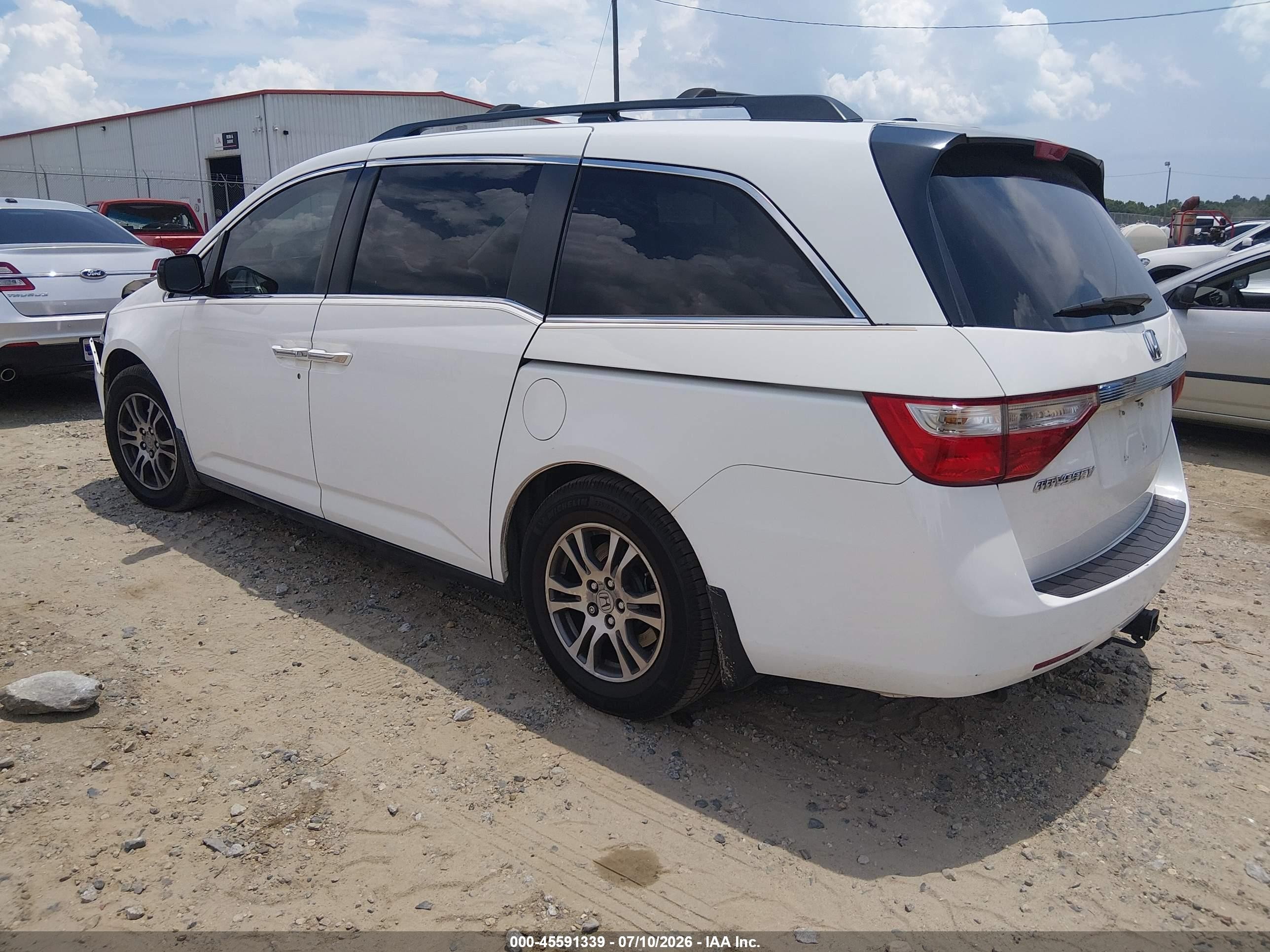 2012 Honda Odyssey Ex-l White vin: 5FNRL5H68CB063664