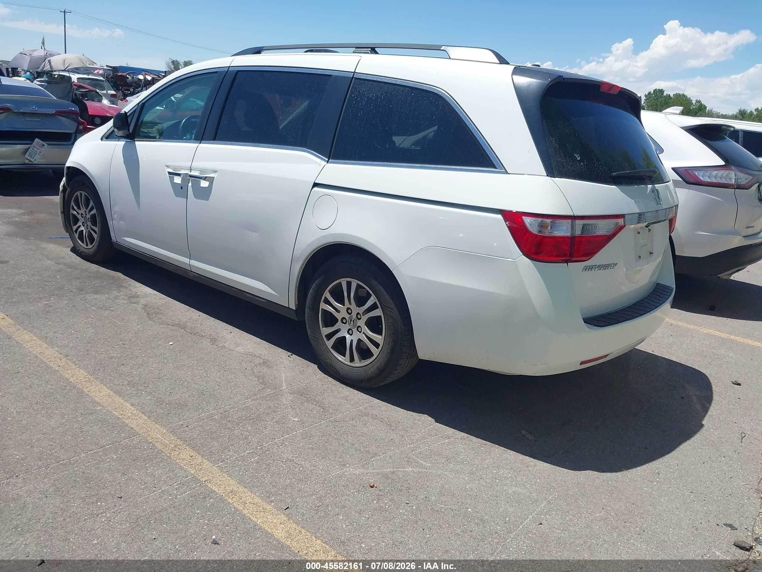 2012 Honda Odyssey Ex-l White vin: 5FNRL5H68CB072879