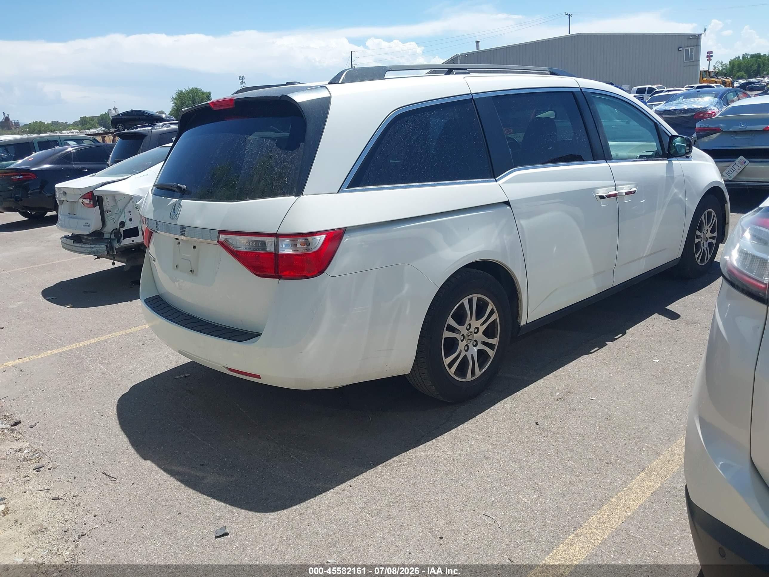2012 Honda Odyssey Ex-l White vin: 5FNRL5H68CB072879