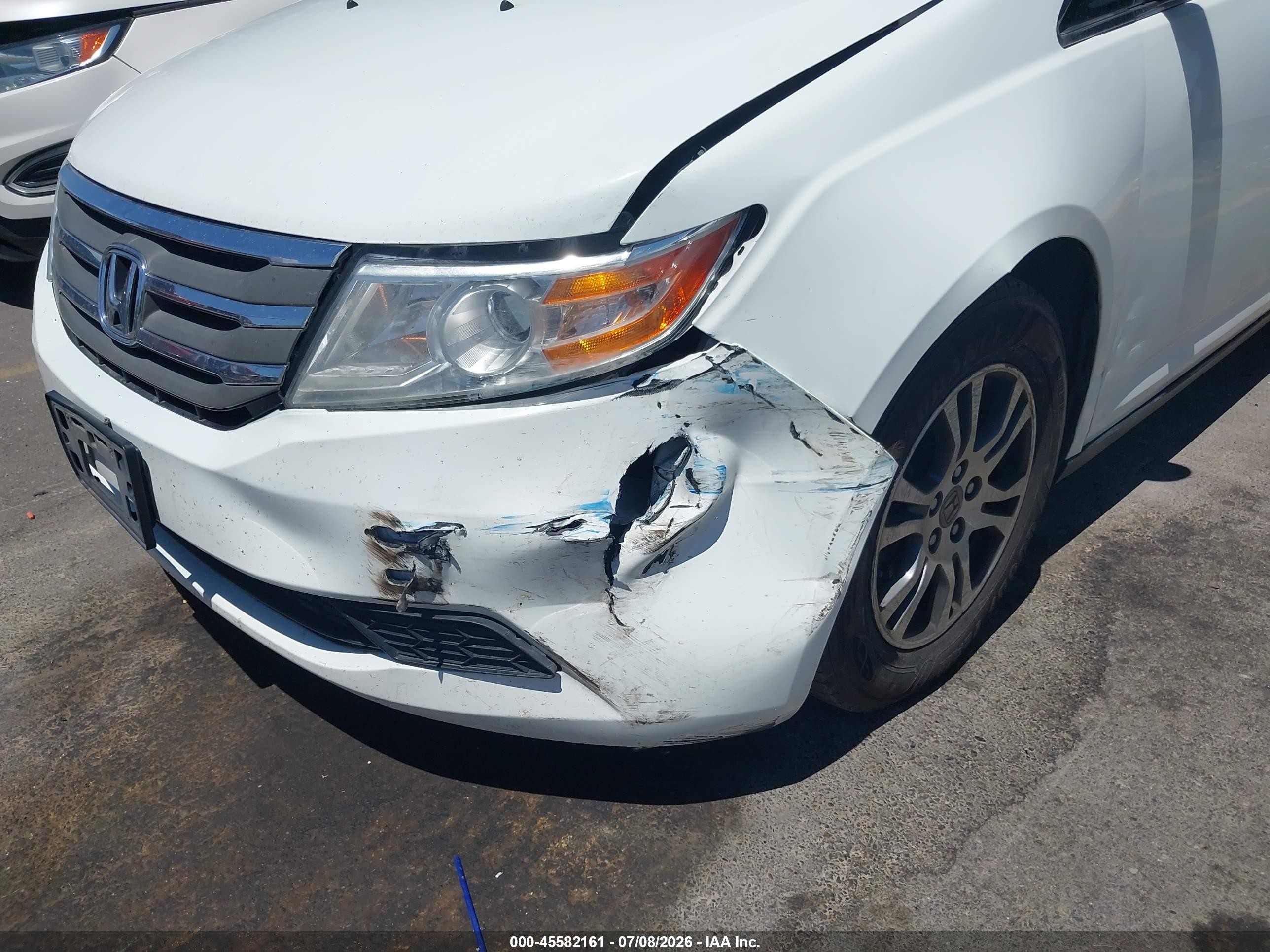 2012 Honda Odyssey Ex-l White vin: 5FNRL5H68CB072879