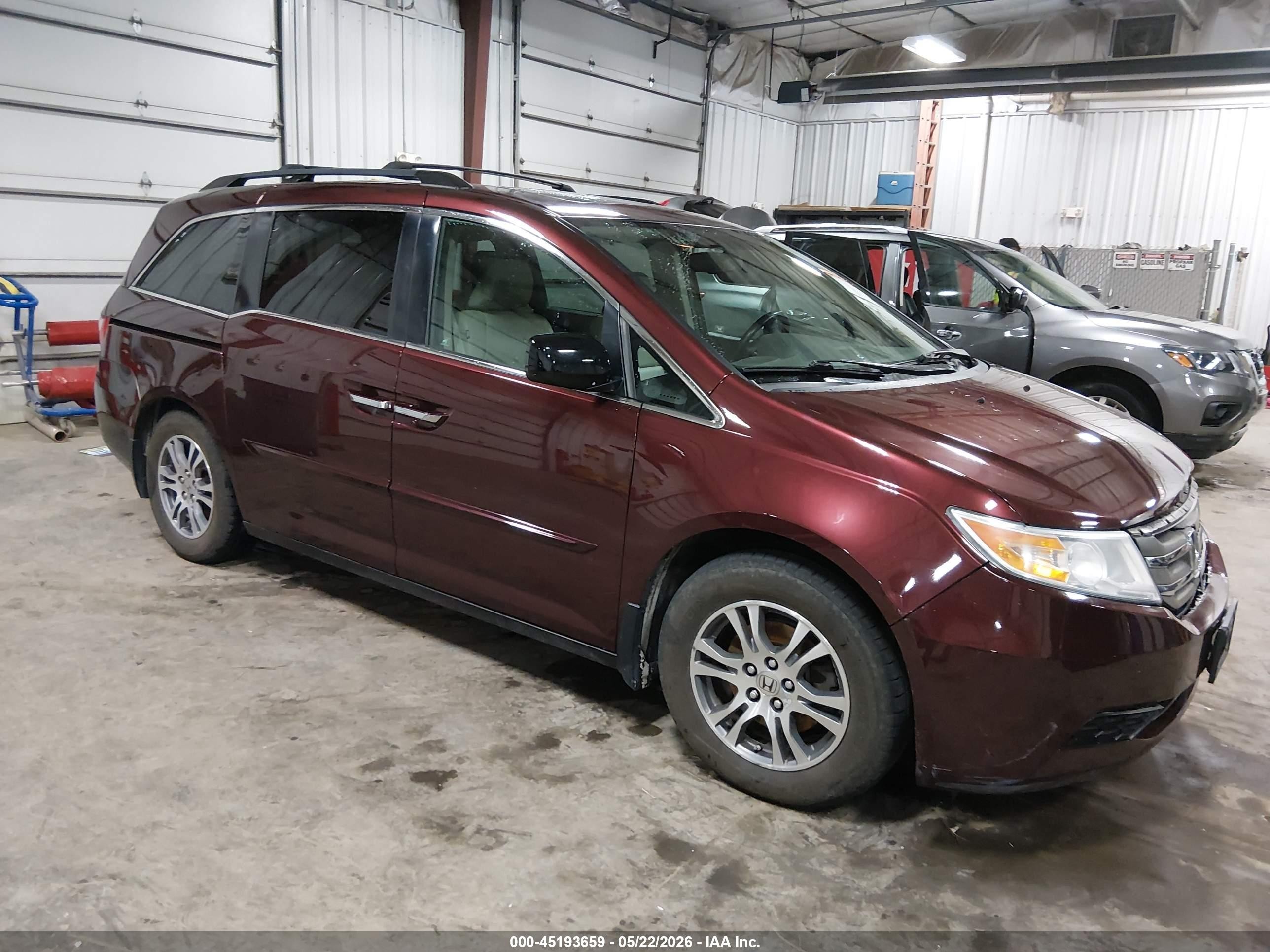 2012 Honda Odyssey Ex-l Maroon vin: 5FNRL5H68CB078648