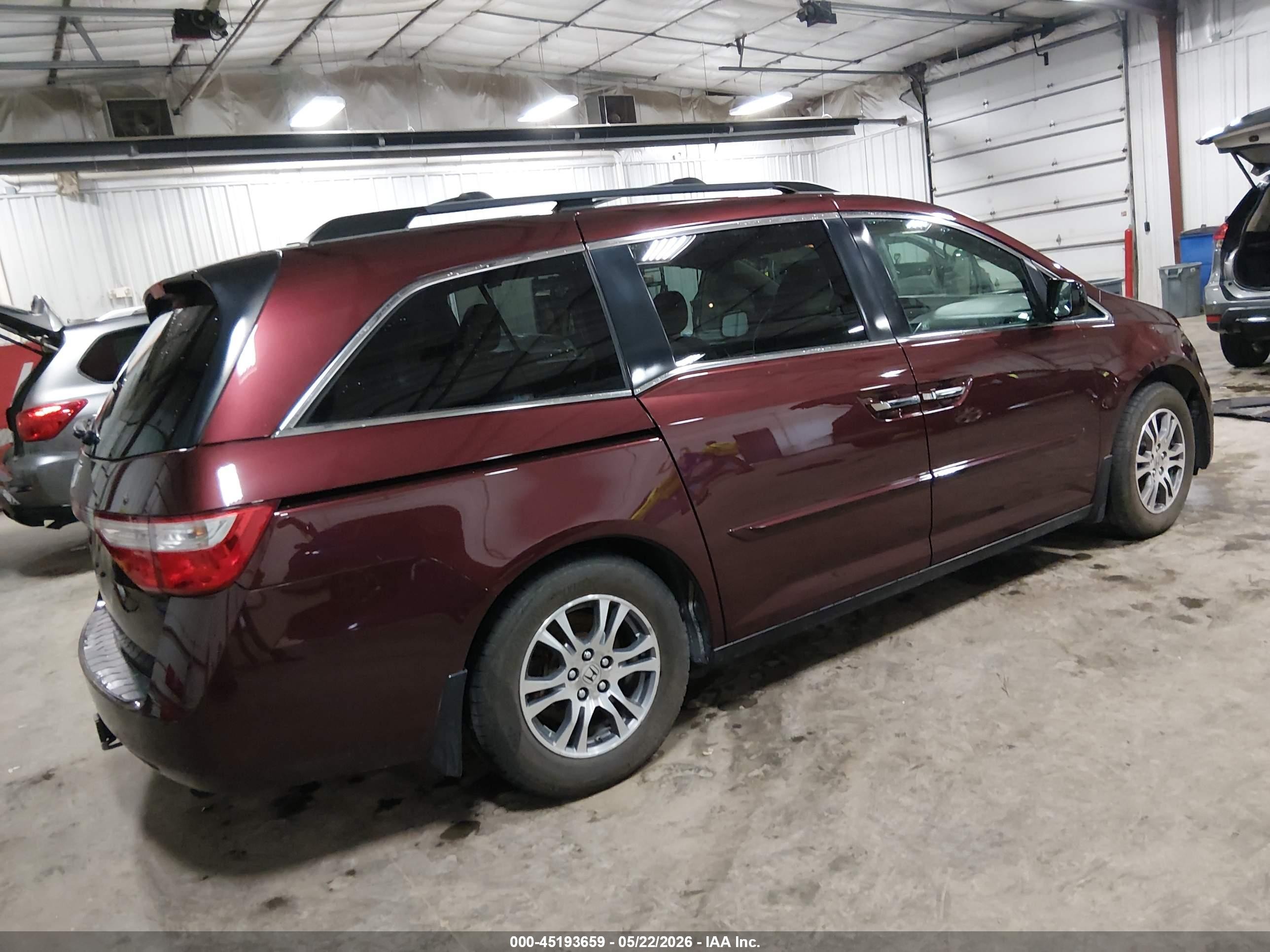 2012 Honda Odyssey Ex-l Maroon vin: 5FNRL5H68CB078648