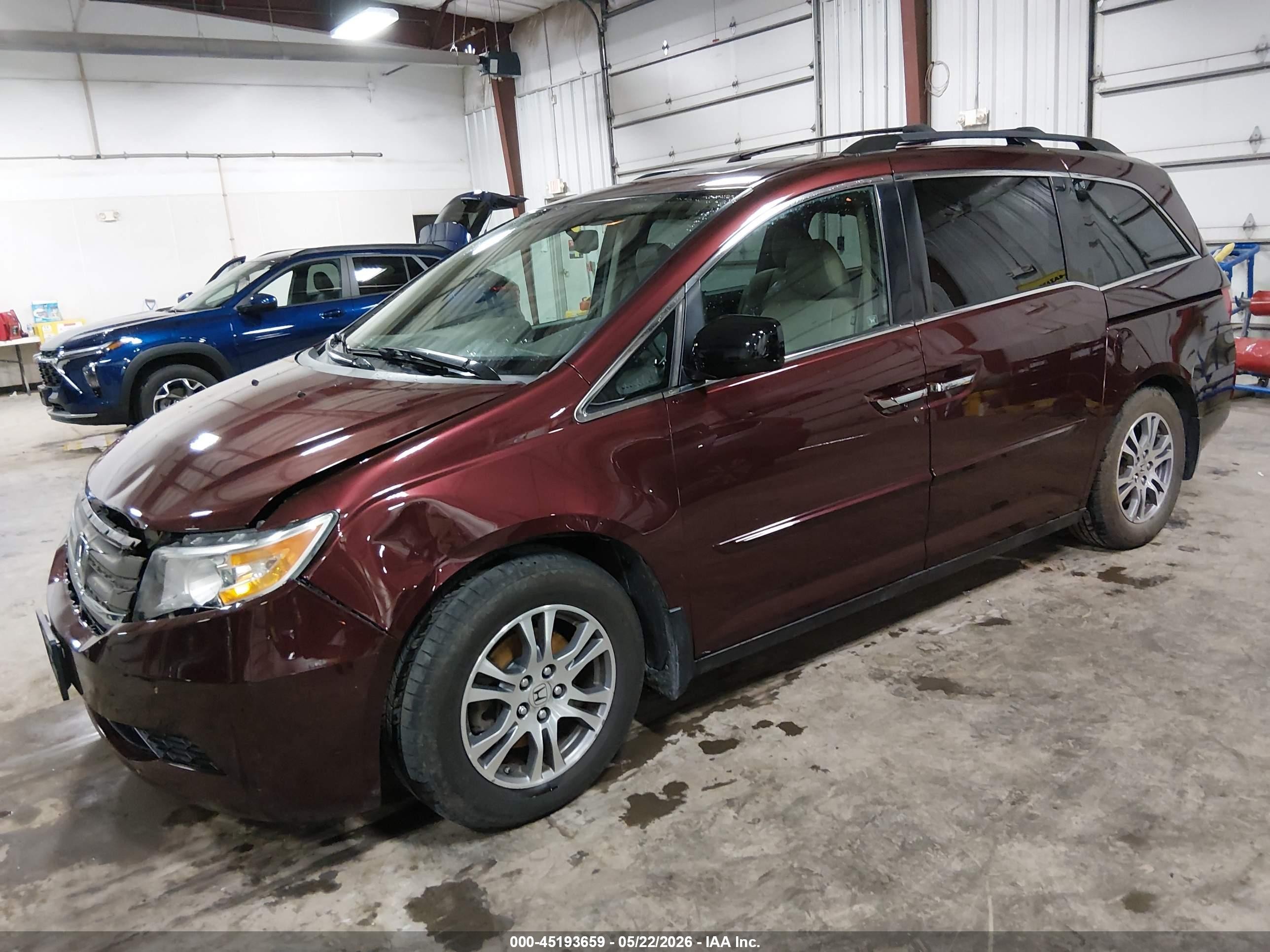 2012 Honda Odyssey Ex-l Maroon vin: 5FNRL5H68CB078648
