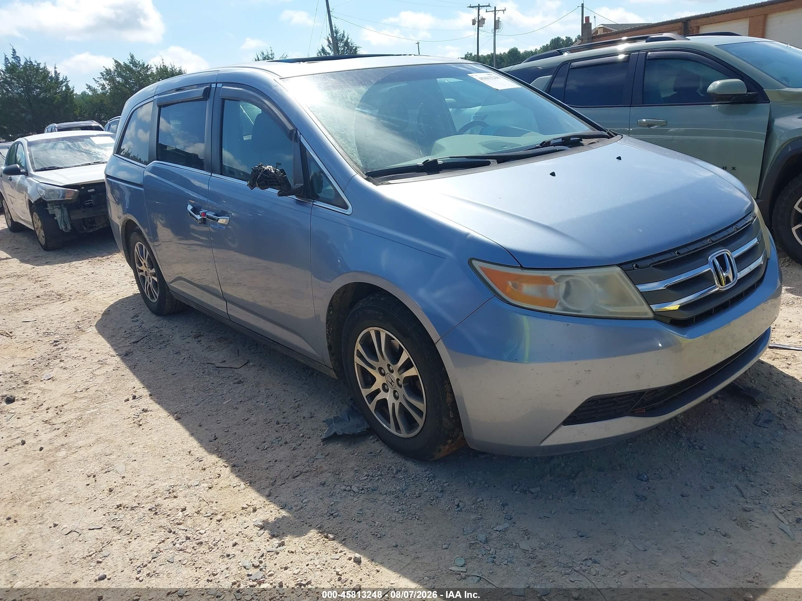 2013 Honda Odyssey Ex-l Light Blue vin: 5FNRL5H68DB017737