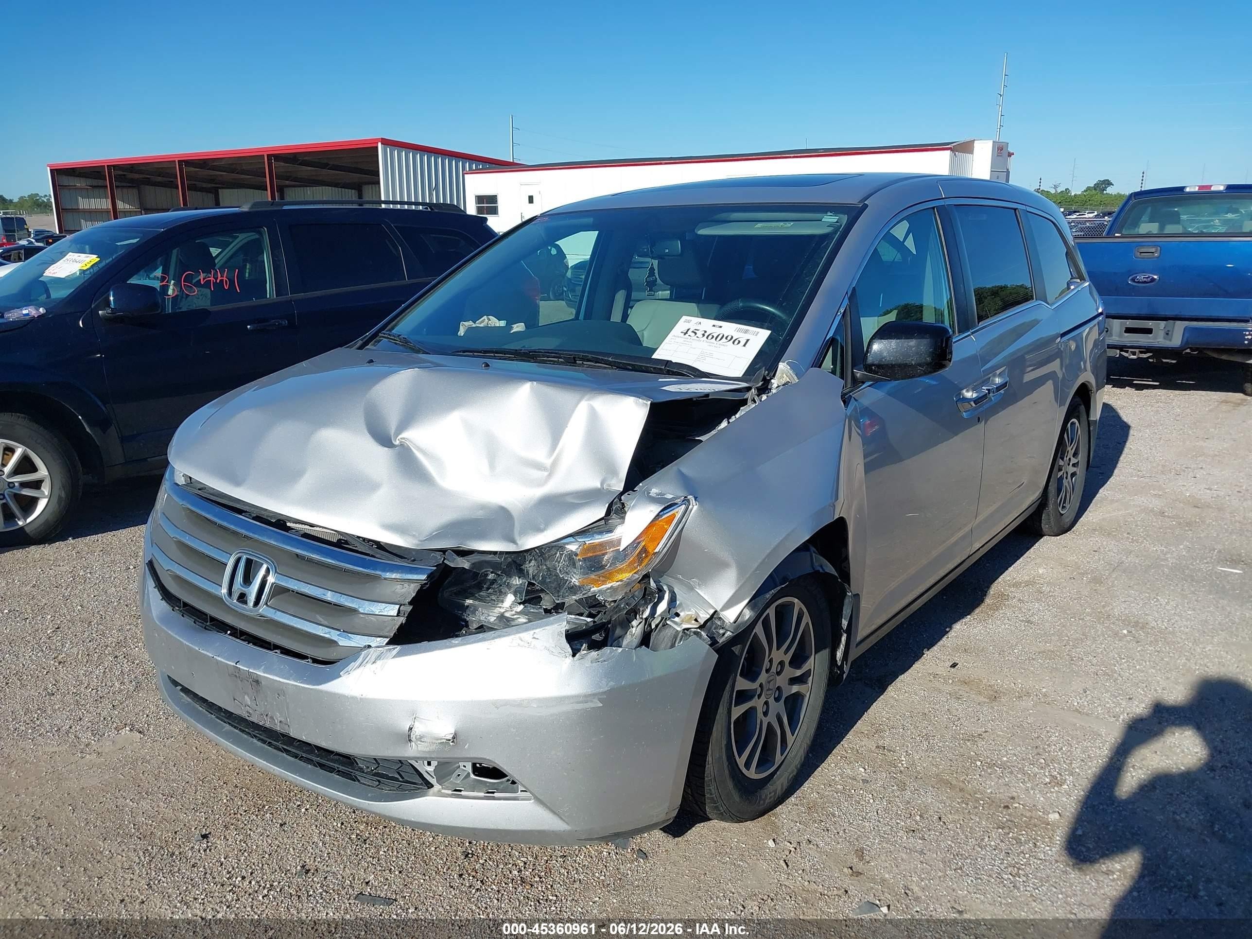 2013 Honda Odyssey Ex-l Silver vin: 5FNRL5H68DB018726