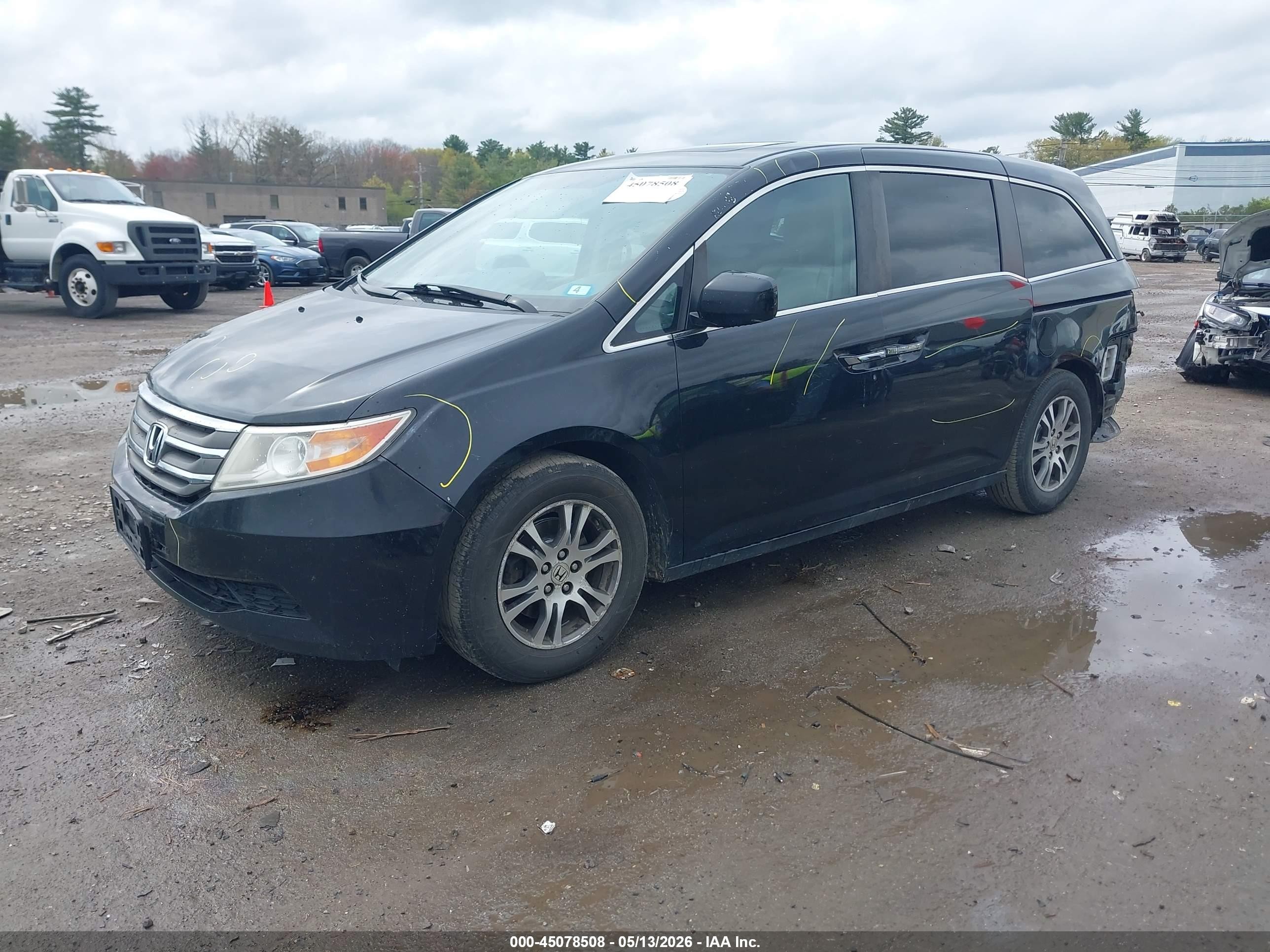 2013 Honda Odyssey Ex-l Черный vin: 5FNRL5H68DB030519