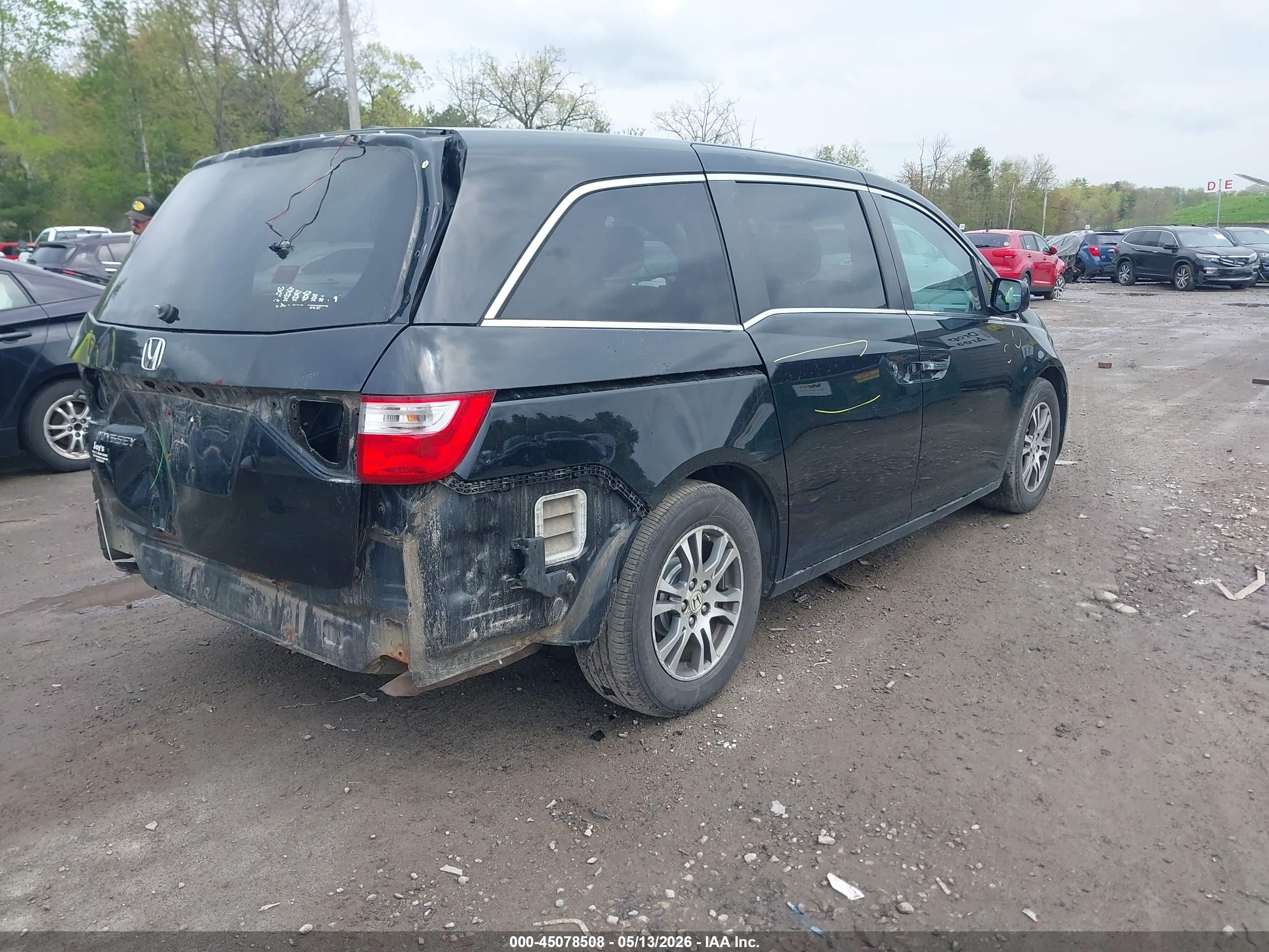 2013 Honda Odyssey Ex-l Черный vin: 5FNRL5H68DB030519
