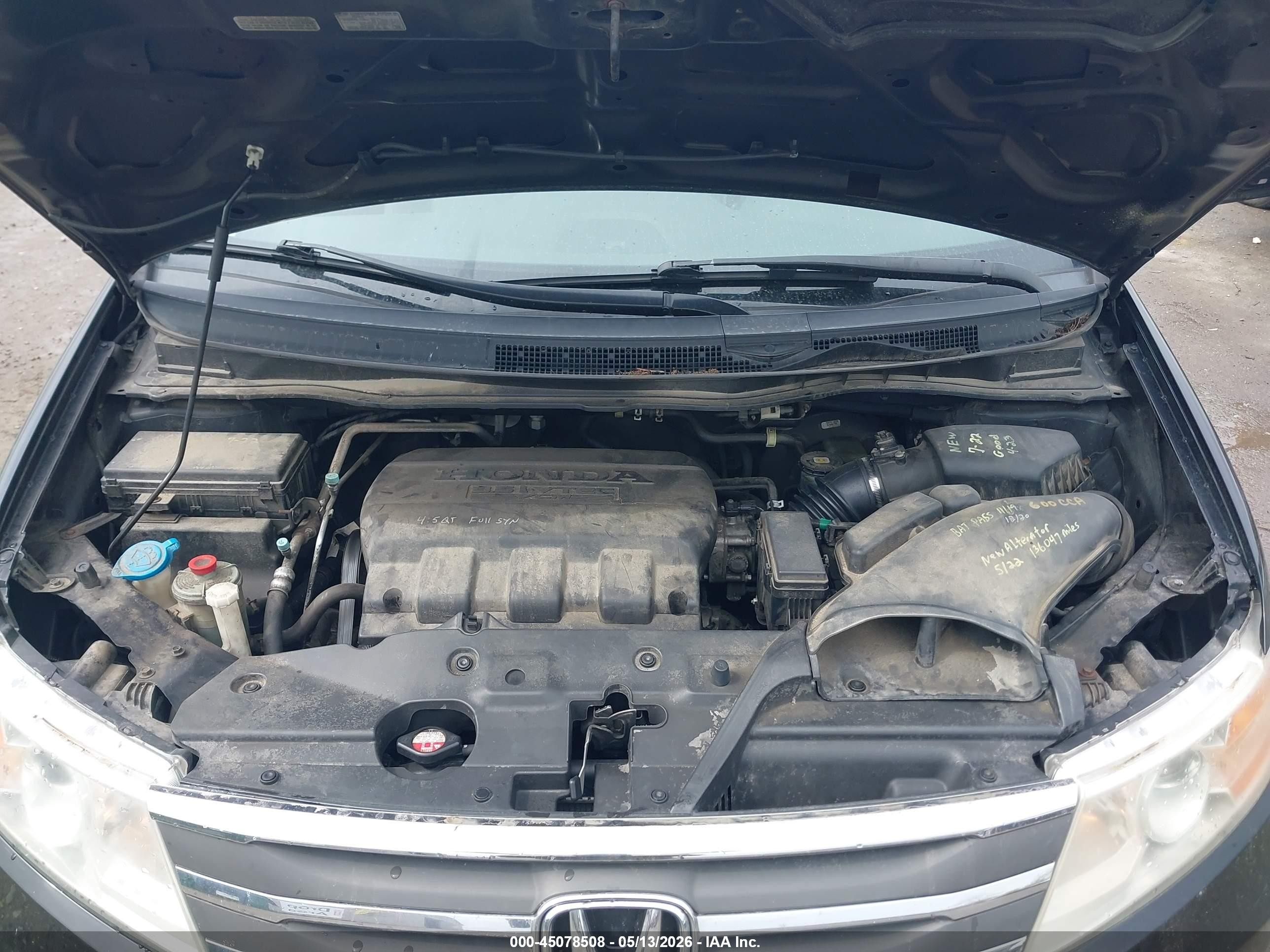 2013 Honda Odyssey Ex-l Черный vin: 5FNRL5H68DB030519