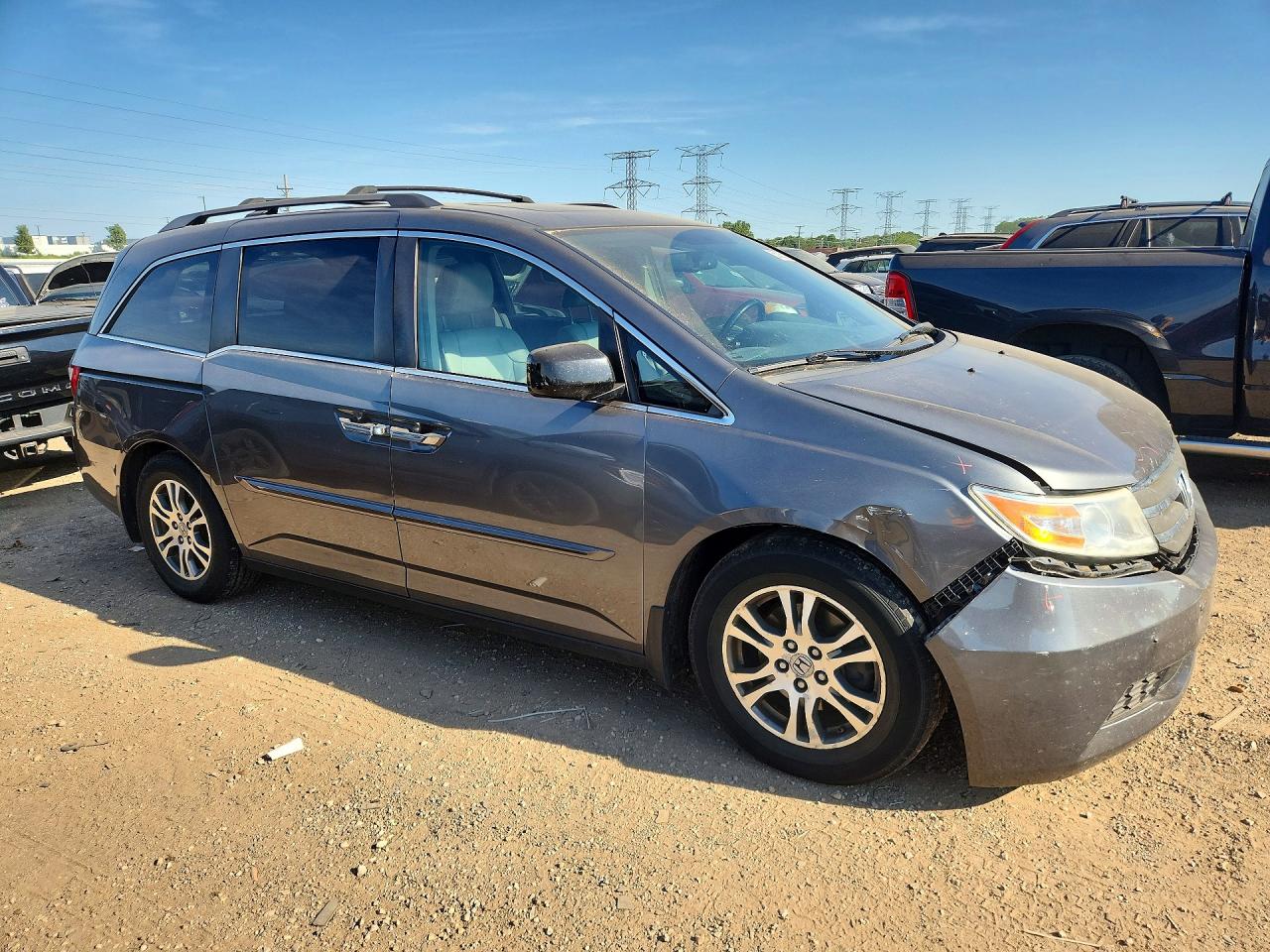 2013 Honda Odyssey Exl Gray vin: 5FNRL5H68DB034635