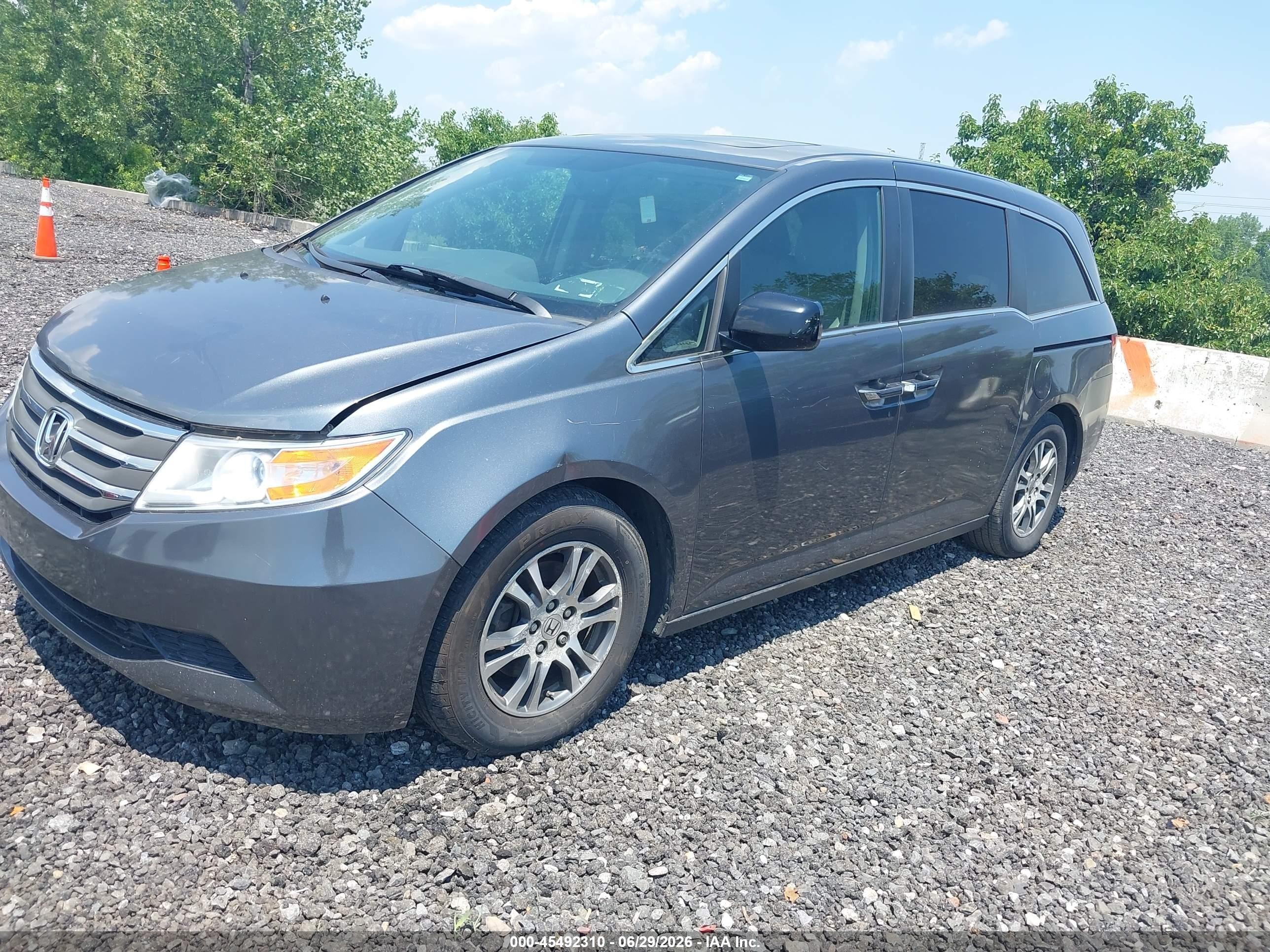 2013 Honda Odyssey Ex-l Gray vin: 5FNRL5H68DB040788