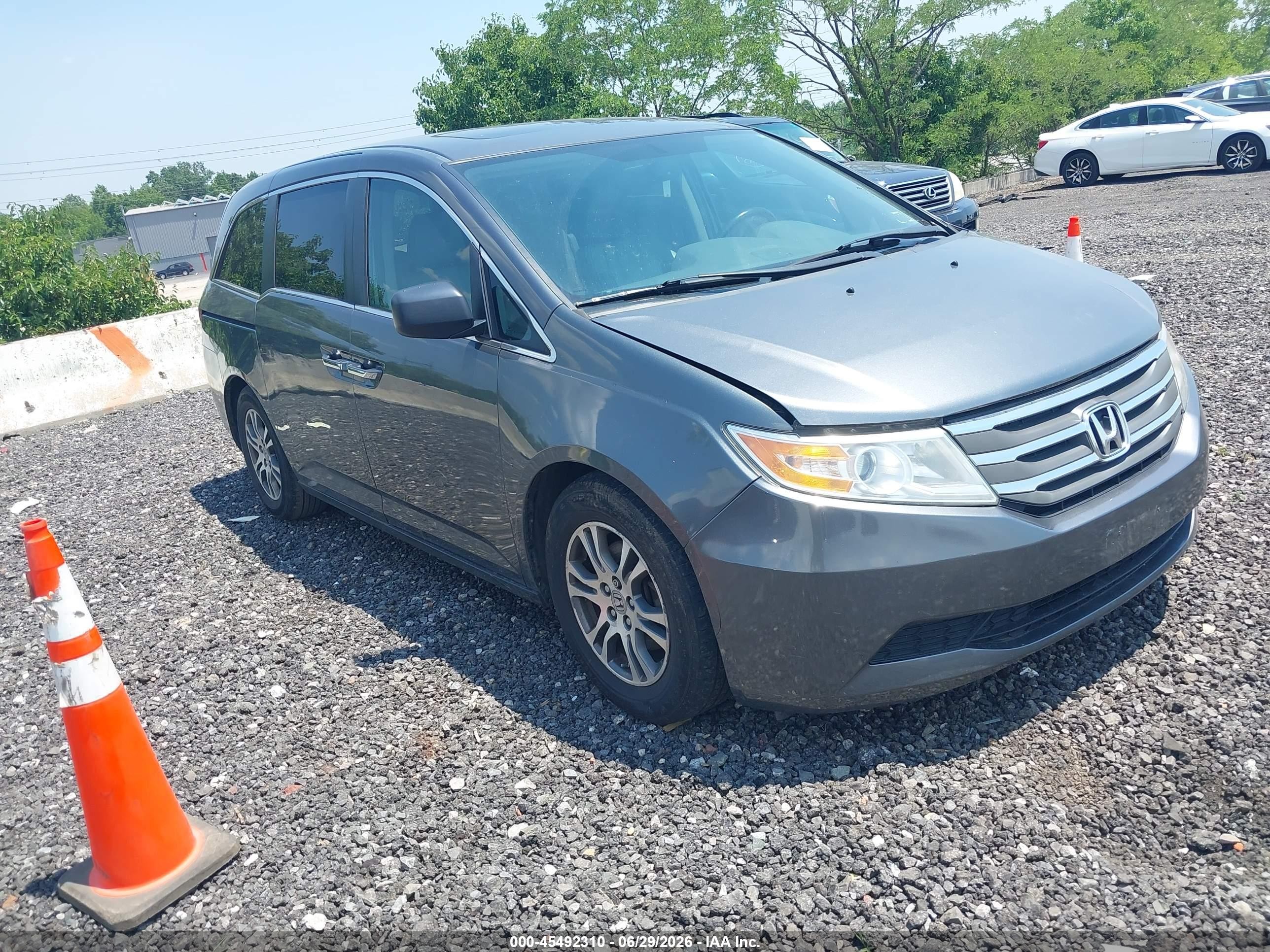 2013 Honda Odyssey Ex-l Gray vin: 5FNRL5H68DB040788